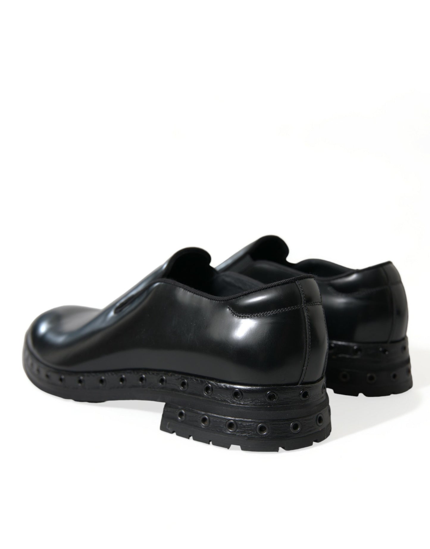 Mocassins cloutés élégants en cuir noir Dolce & Gabbana