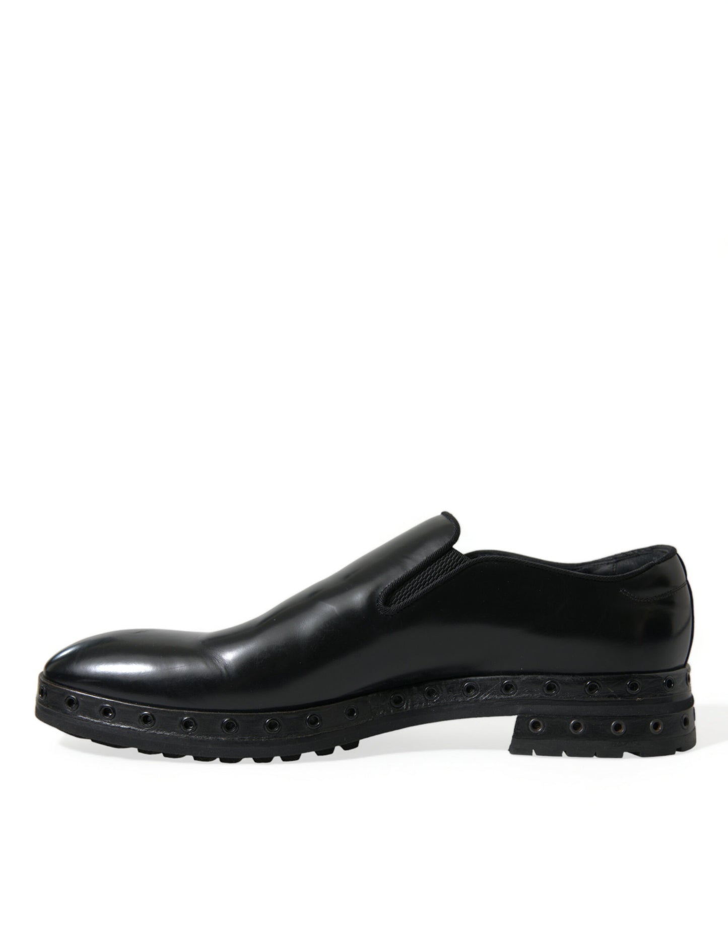 Mocassins cloutés élégants en cuir noir Dolce & Gabbana