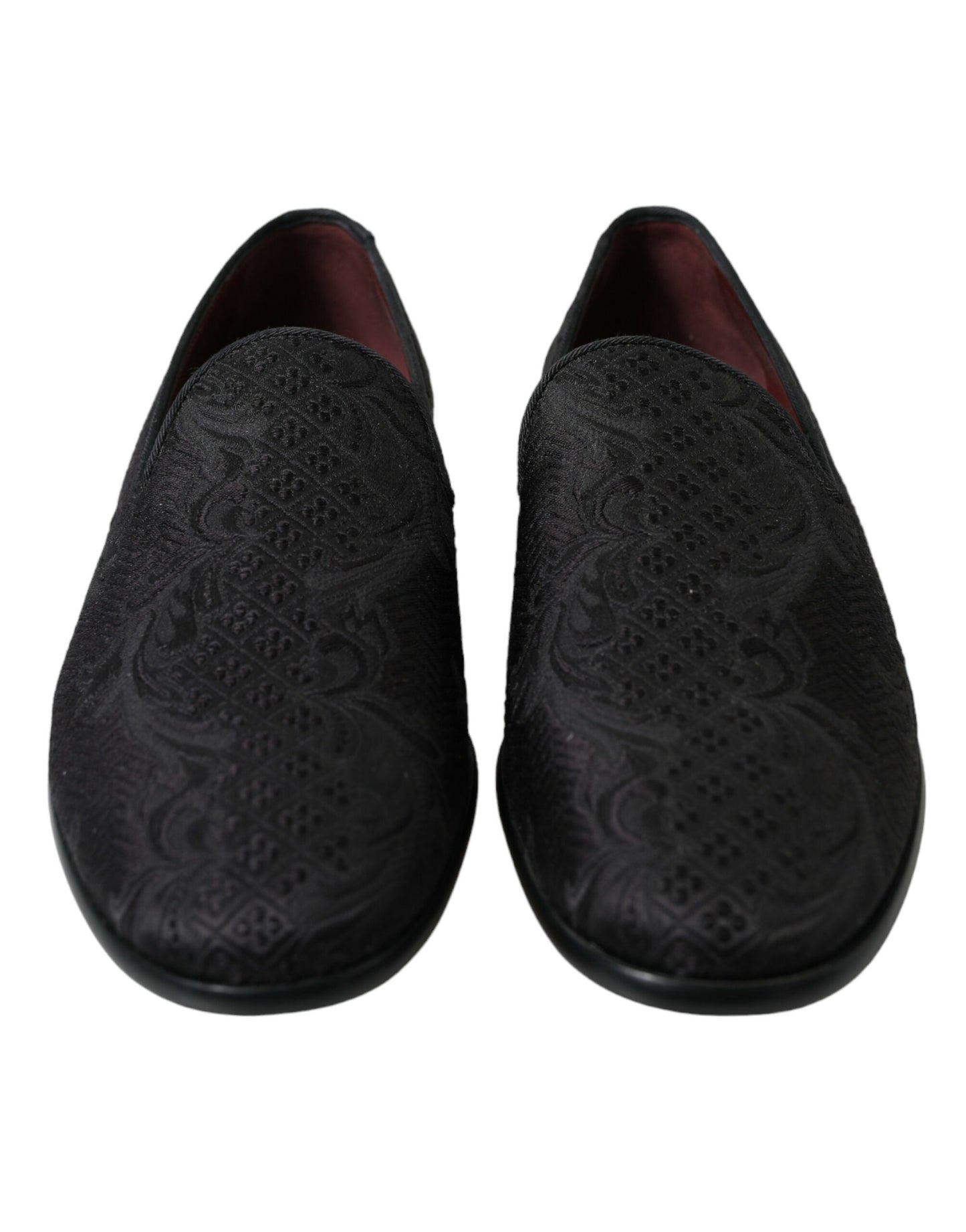 Mocassins élégants en brocart noir Dolce & Gabbana