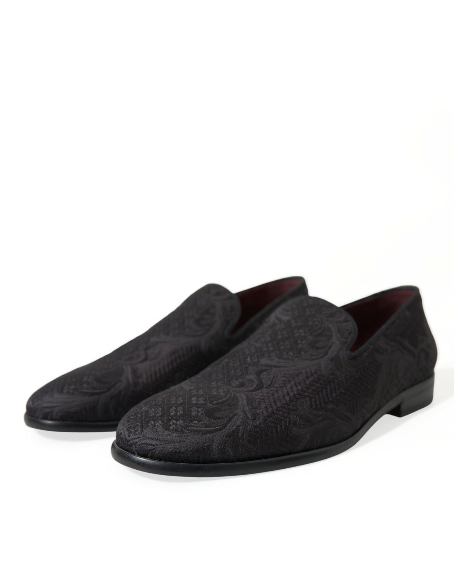 Mocassins élégants en brocart noir Dolce & Gabbana