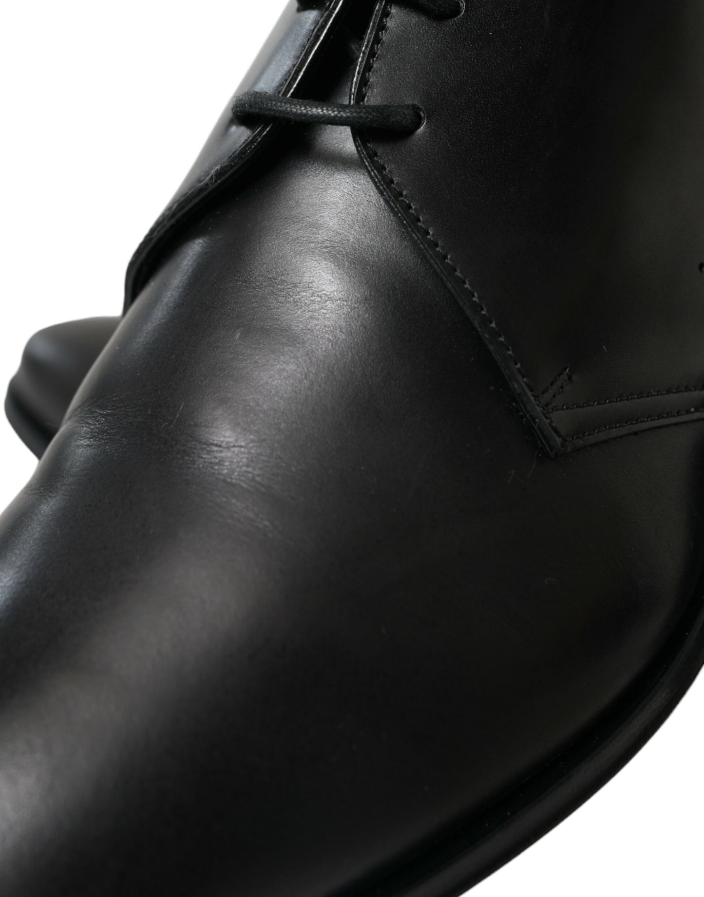 Chaussures Derby élégantes en cuir noir Dolce & Gabbana