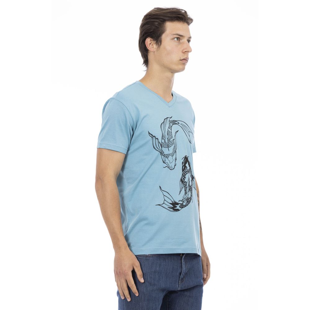T-shirt Trussardi Action en coton bleu clair pour homme