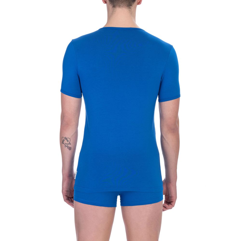 T-shirt homme en coton bleu Bikkembergs