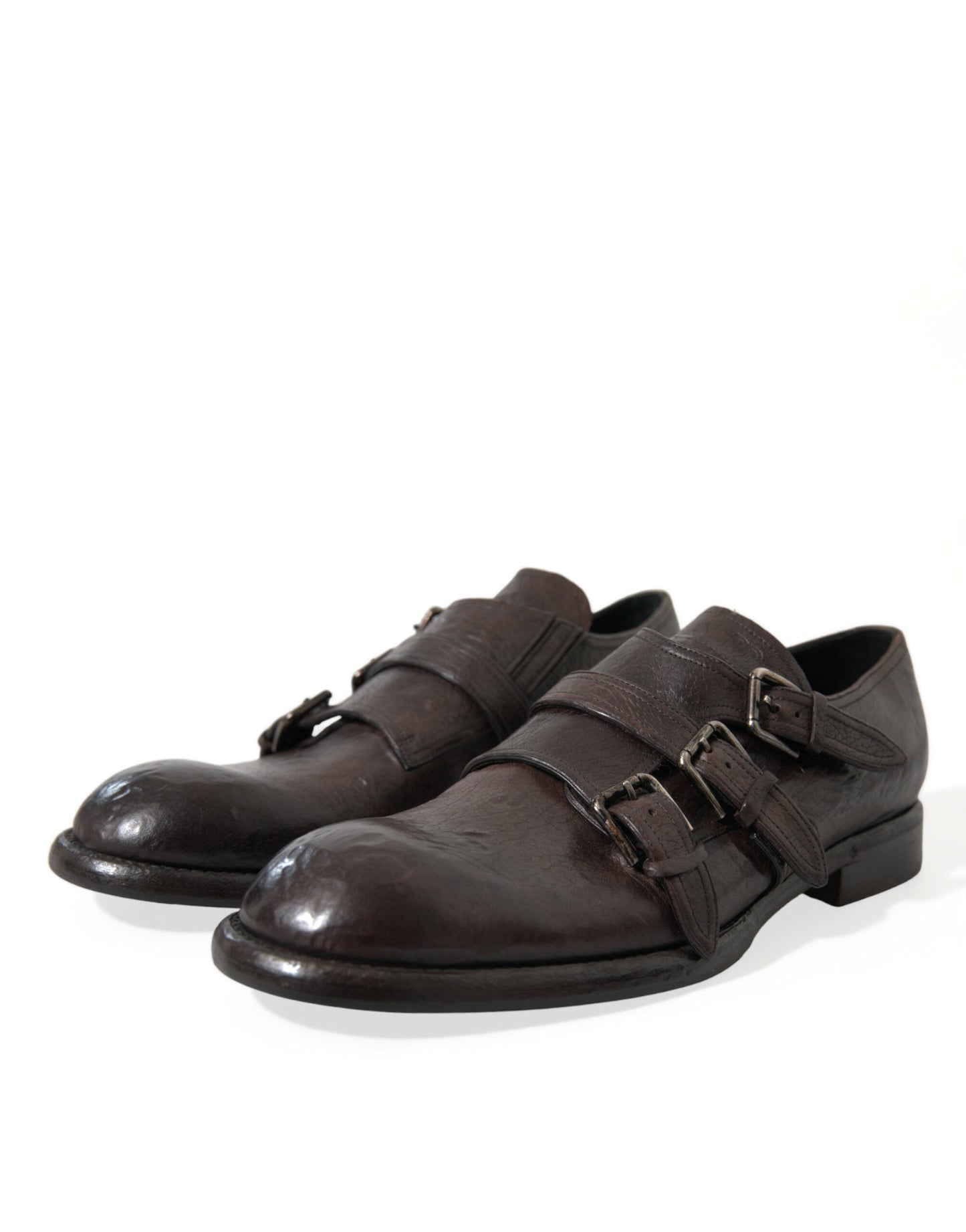 Chaussures habillées élégantes en cuir à triple boucle Dolce & Gabbana