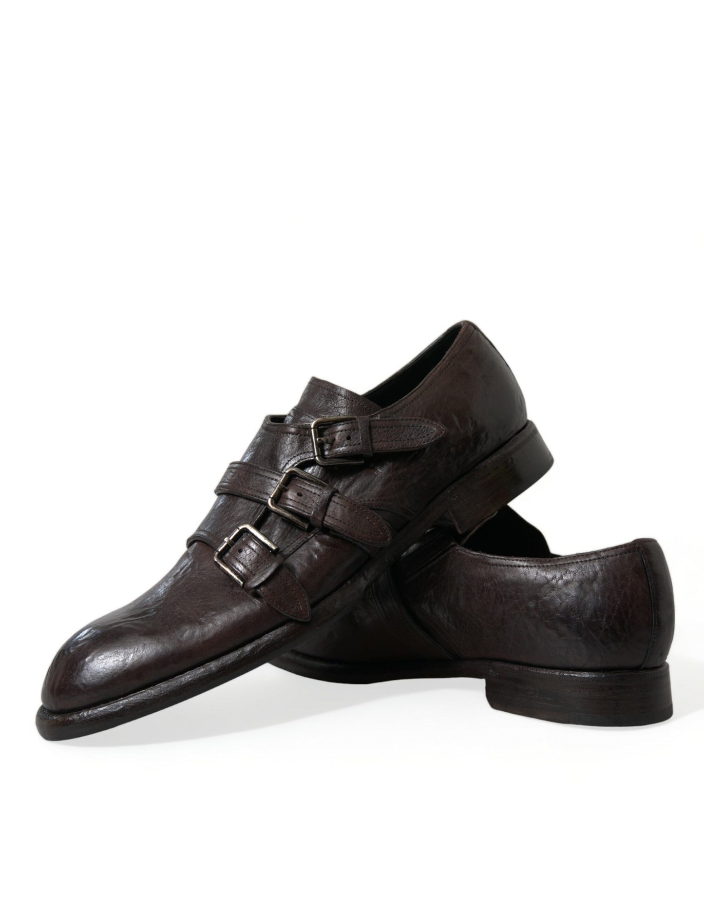 Chaussures habillées élégantes en cuir à triple boucle Dolce & Gabbana