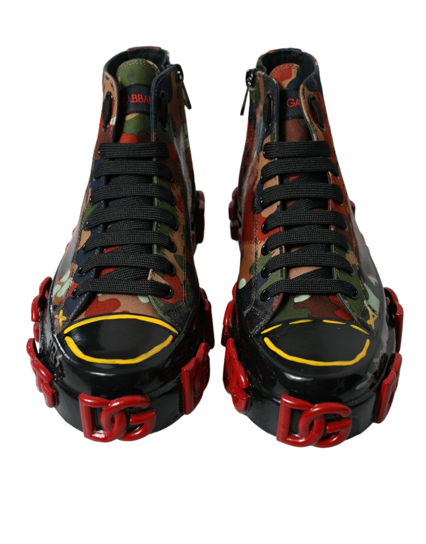 Dolce & Gabbana Multicolor Camouflage High Top Sneakers Shoes by Dolce & Gabbana