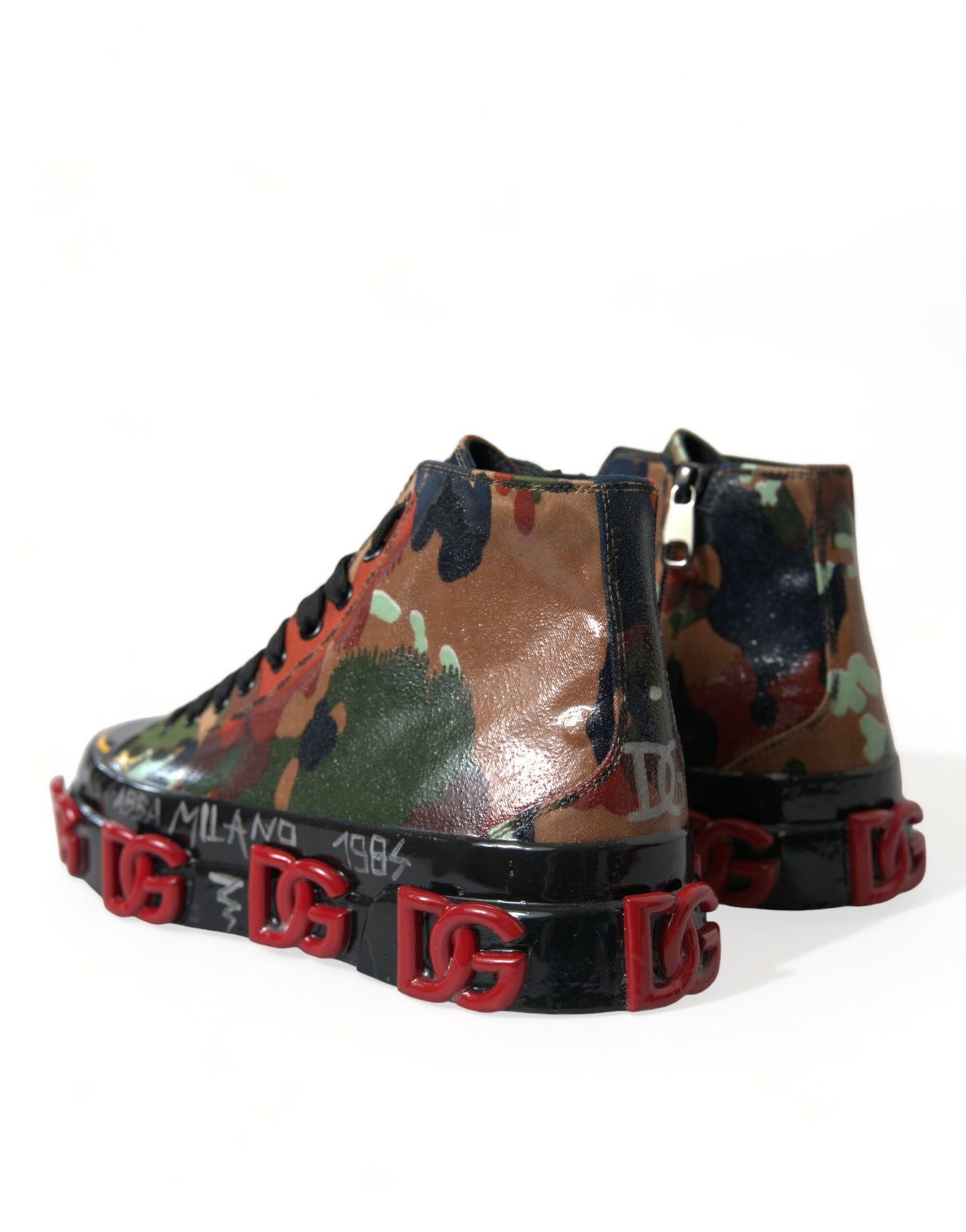 Dolce & Gabbana Multicolor Camouflage High Top Sneakers Shoes by Dolce & Gabbana