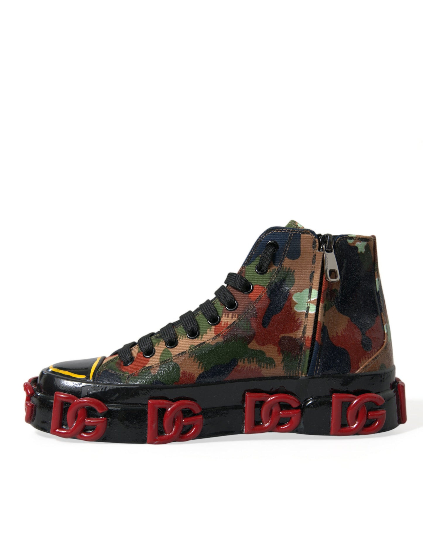 Dolce & Gabbana Multicolor Camouflage High Top Sneakers Shoes by Dolce & Gabbana