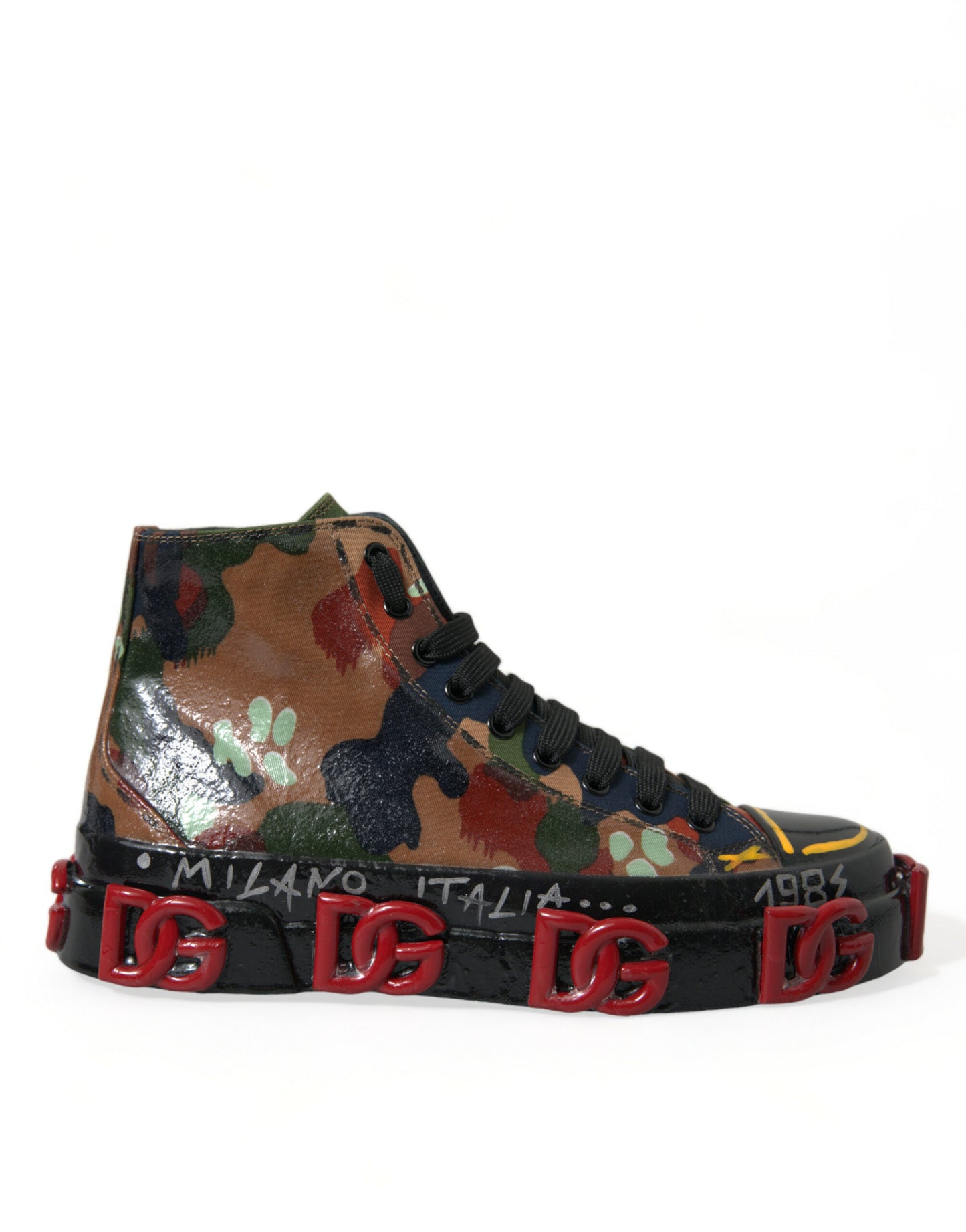 Dolce & Gabbana Multicolor Camouflage High Top Sneakers Shoes by Dolce & Gabbana