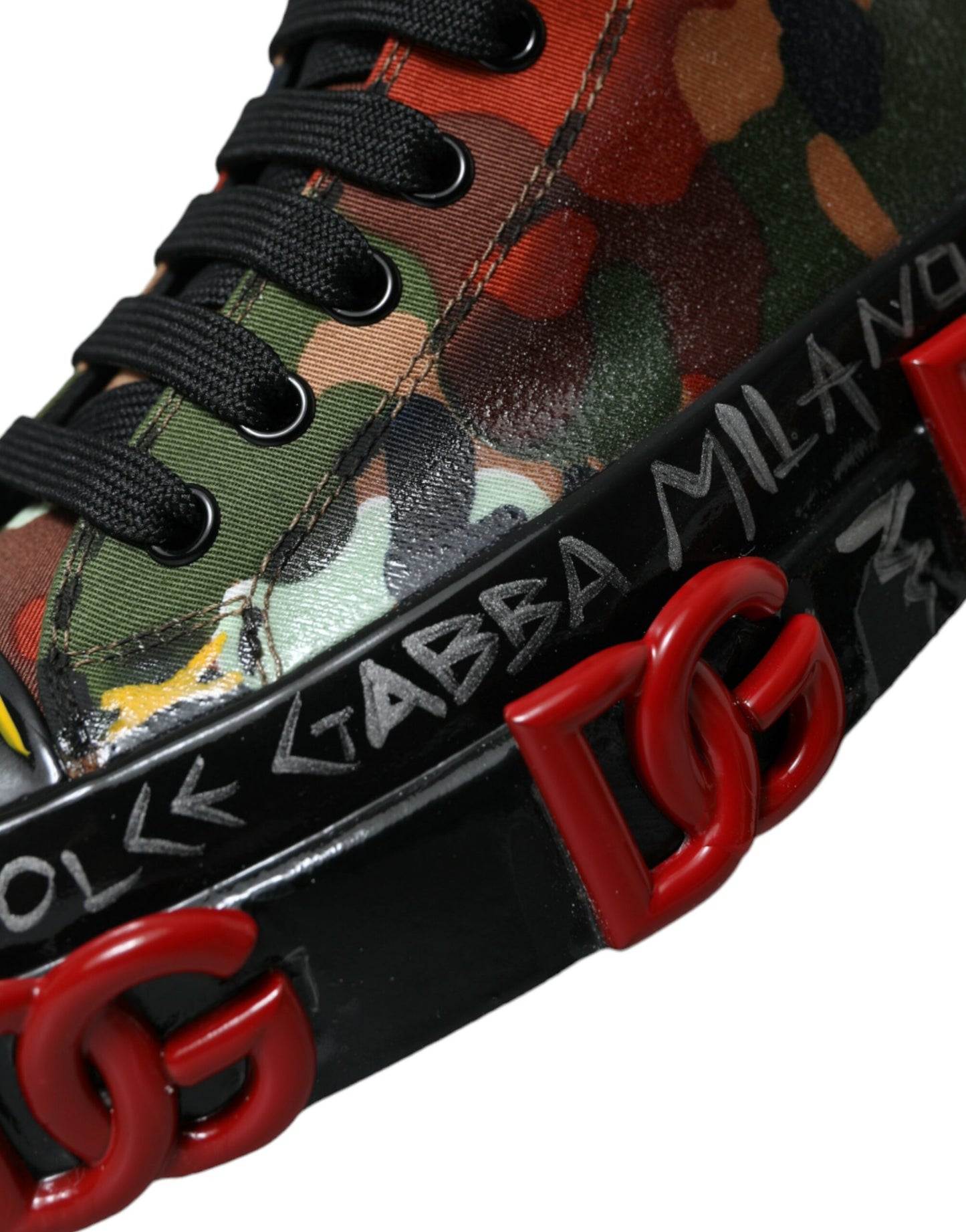 Dolce & Gabbana Multicolor Camouflage High Top Sneakers Shoes by Dolce & Gabbana