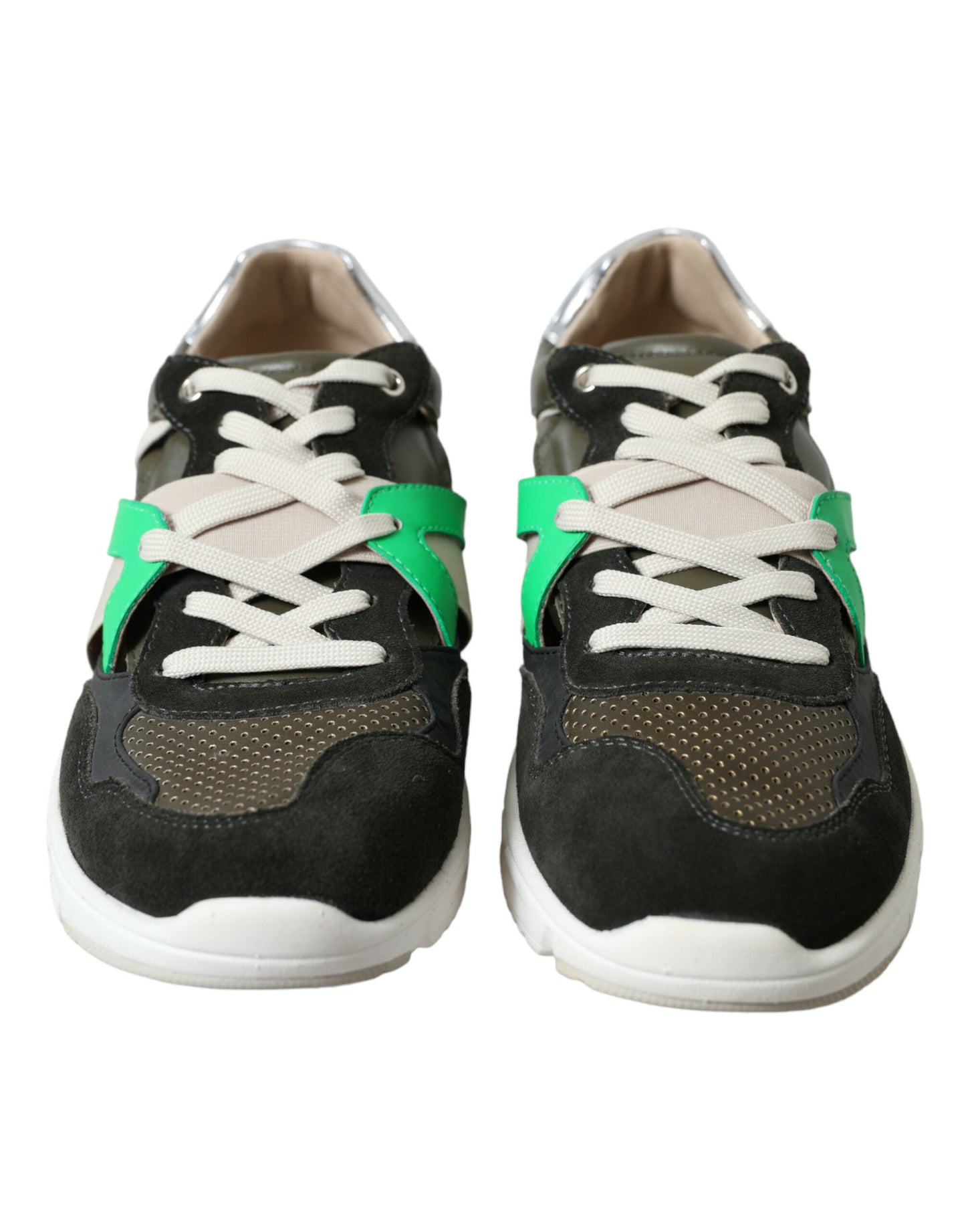 Dolce & Gabbana Multicolor Leather Suede Low Top Sneakers Shoes by Dolce & Gabbana
