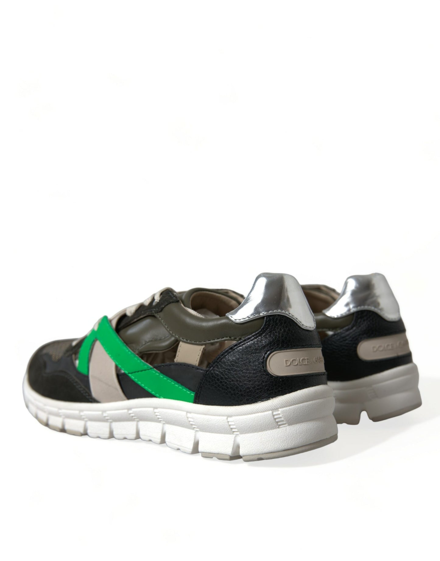 Dolce & Gabbana Multicolor Leather Suede Low Top Sneakers Shoes by Dolce & Gabbana