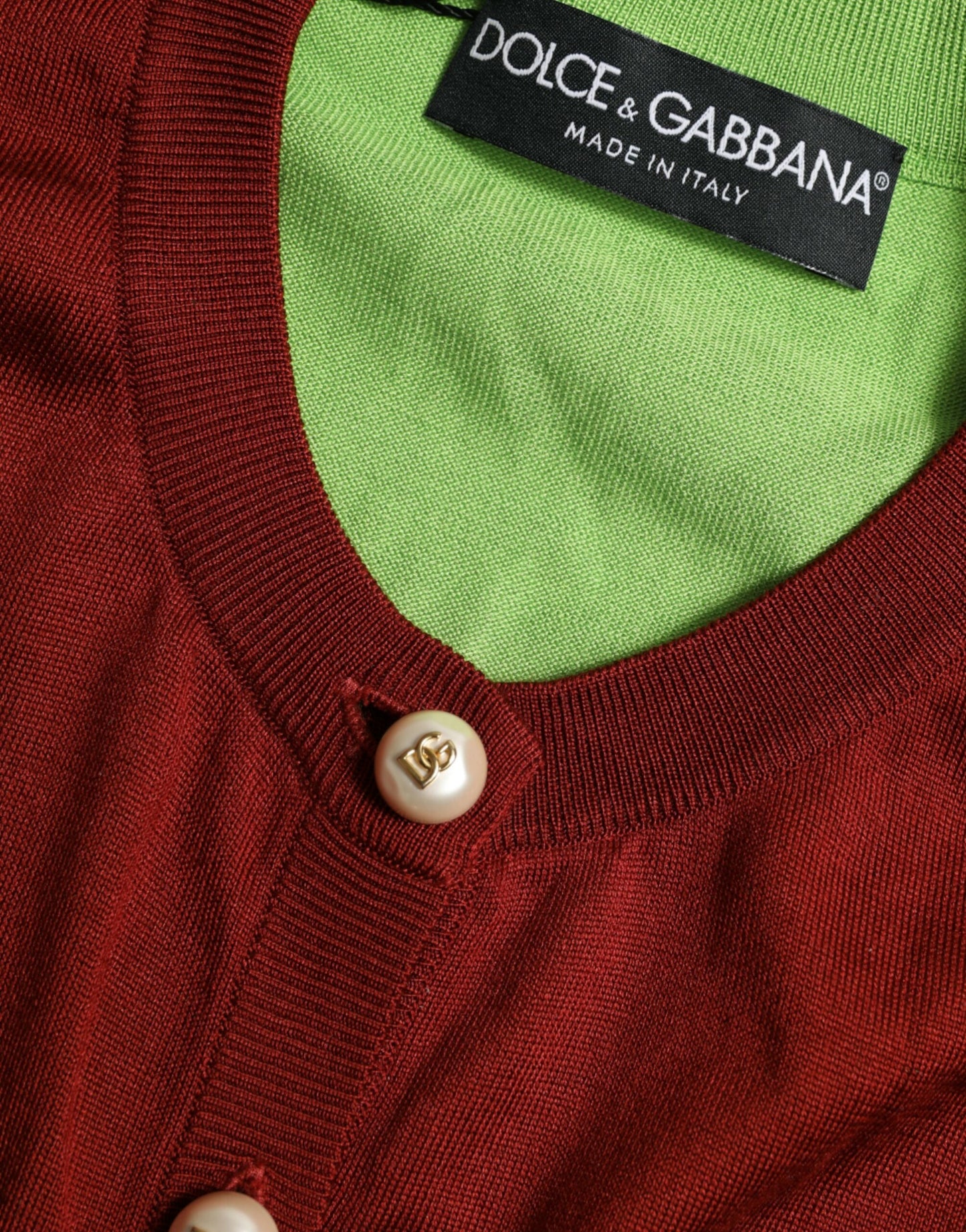 Dolce & Gabbana Multicolor Silk Crewneck Cardigan Sweater by Dolce & Gabbana