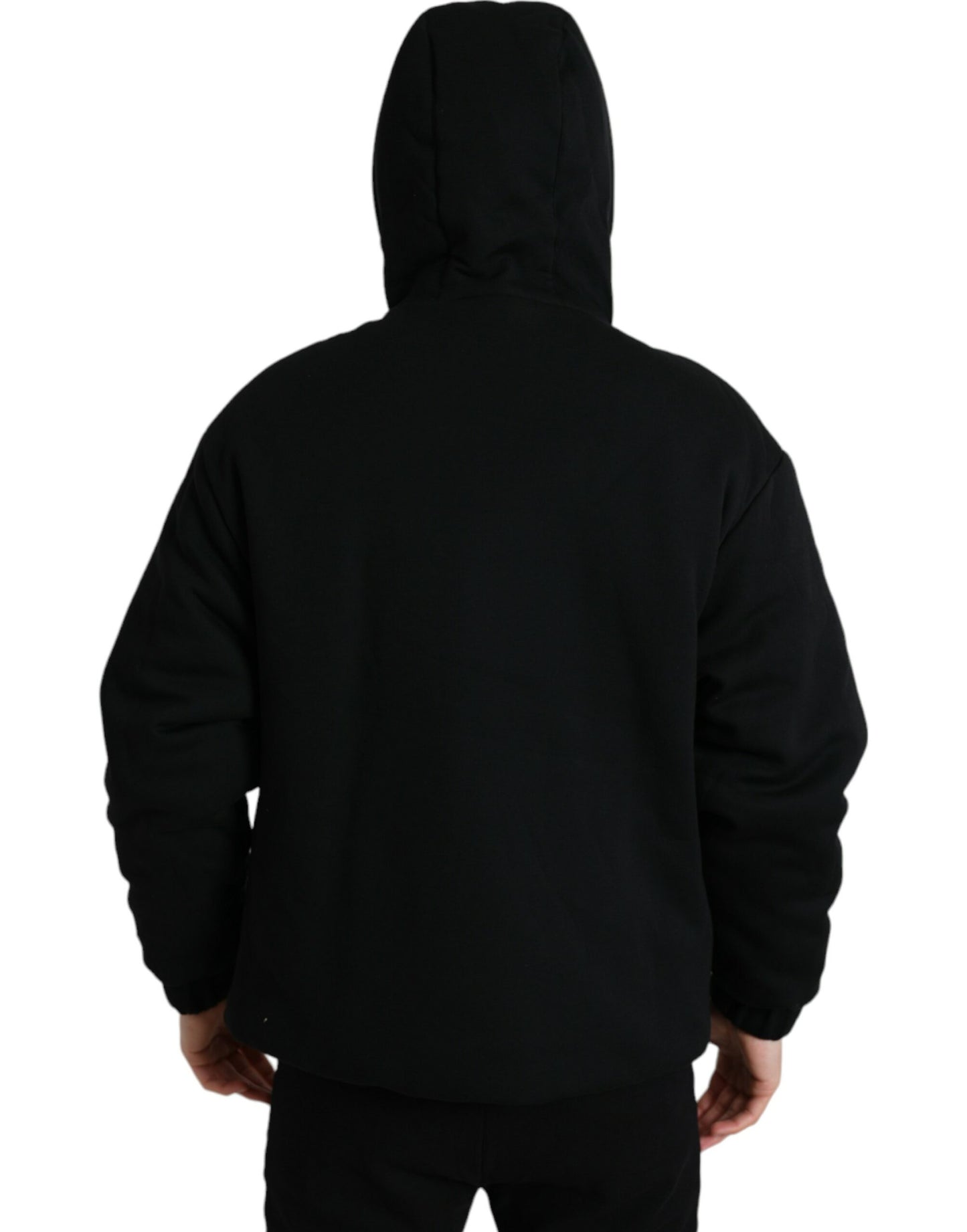 Dolce & Gabbana Élégant blouson aviateur noir à capuche