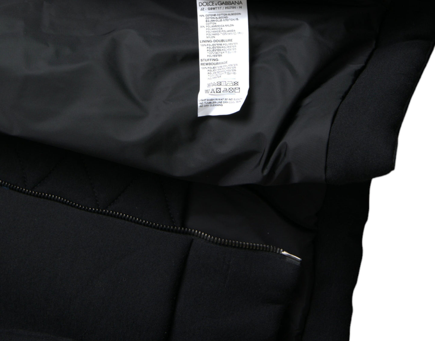 Dolce & Gabbana Élégant blouson aviateur noir à capuche