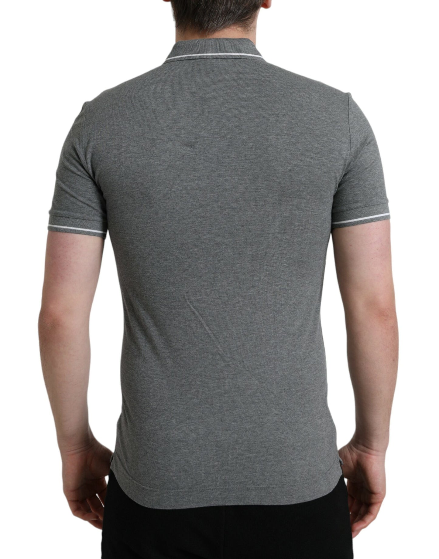 Polo élégant en coton gris Dolce & Gabbana