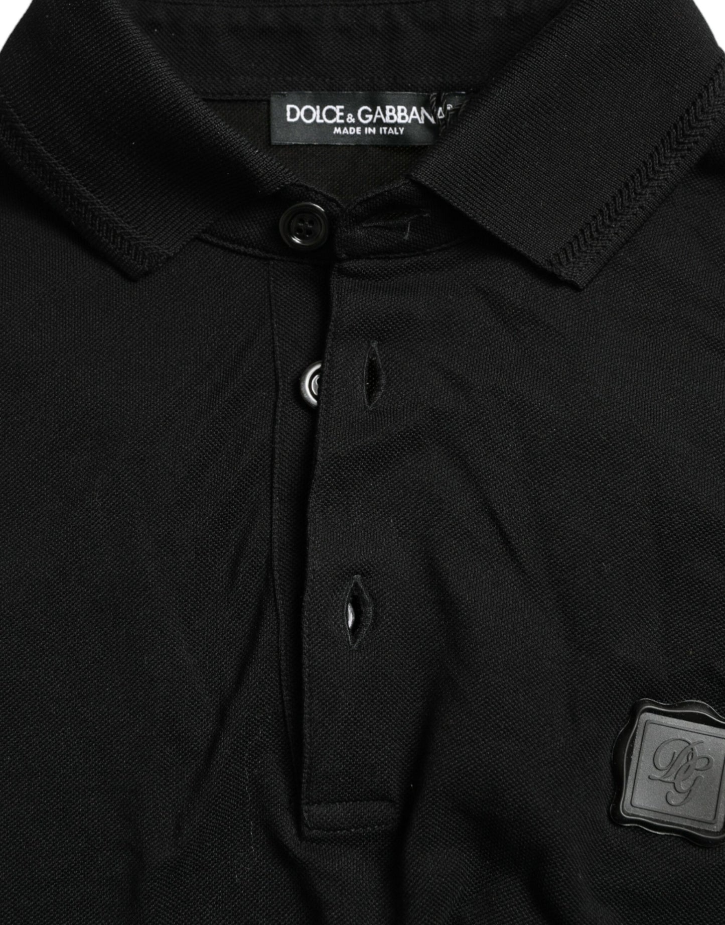 Polo élégant en coton noir Dolce & Gabbana
