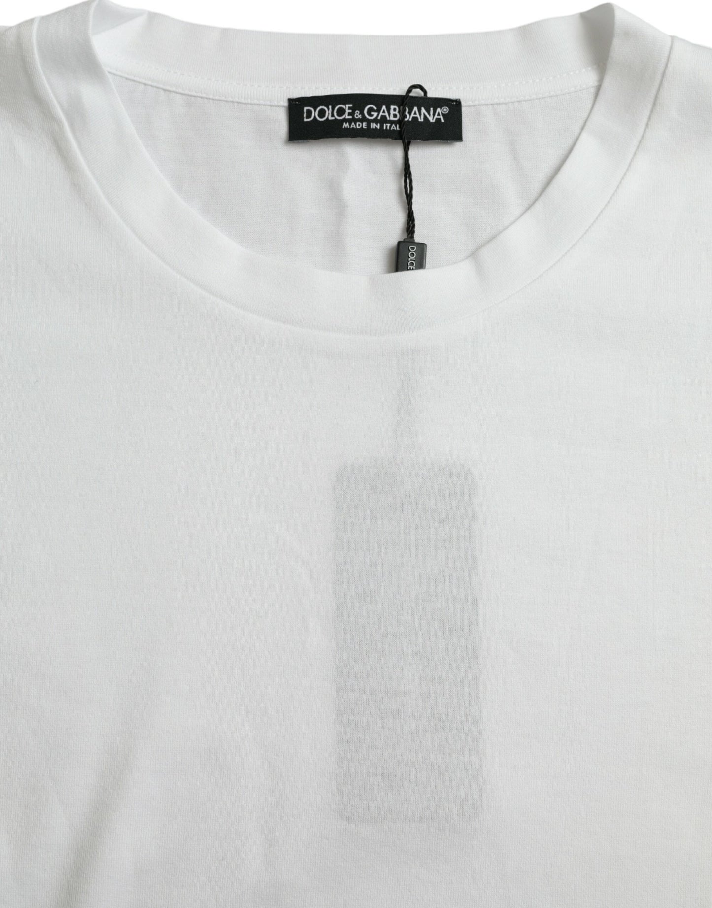 T-shirt de luxe à col rond blanc élégant Dolce & Gabbana