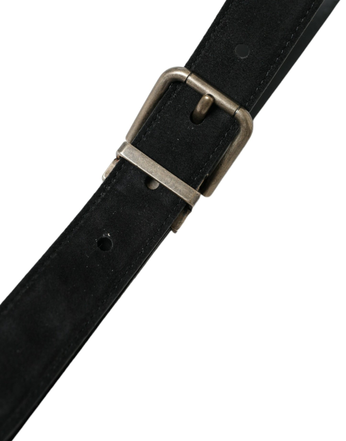 Ceinture élégante en cuir noir Dolce & Gabbana avec boucle en métal