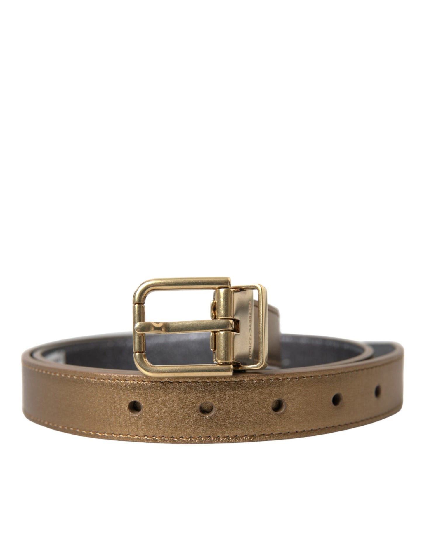 Ceinture en cuir métallisé doré Dolce & Gabbana : une élégance intemporelle