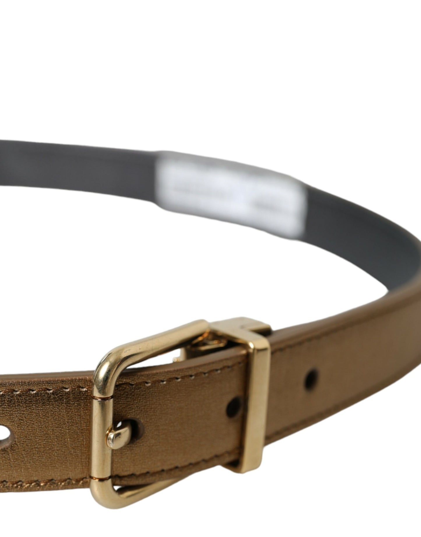 Ceinture en cuir métallisé doré Dolce & Gabbana : une élégance intemporelle