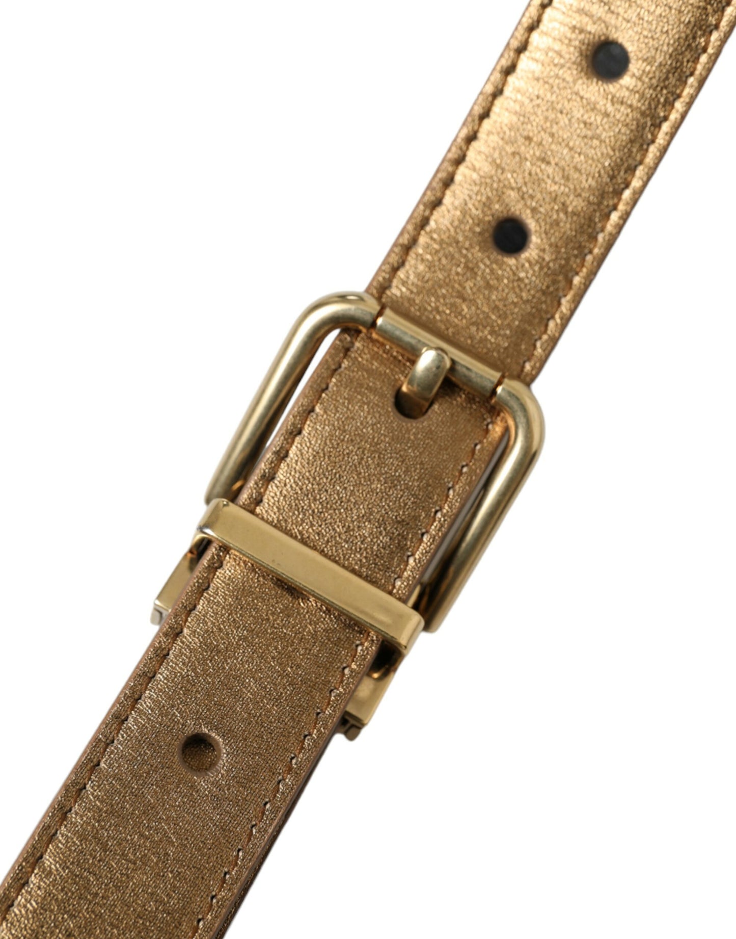 Ceinture en cuir métallisé doré Dolce & Gabbana : une élégance intemporelle