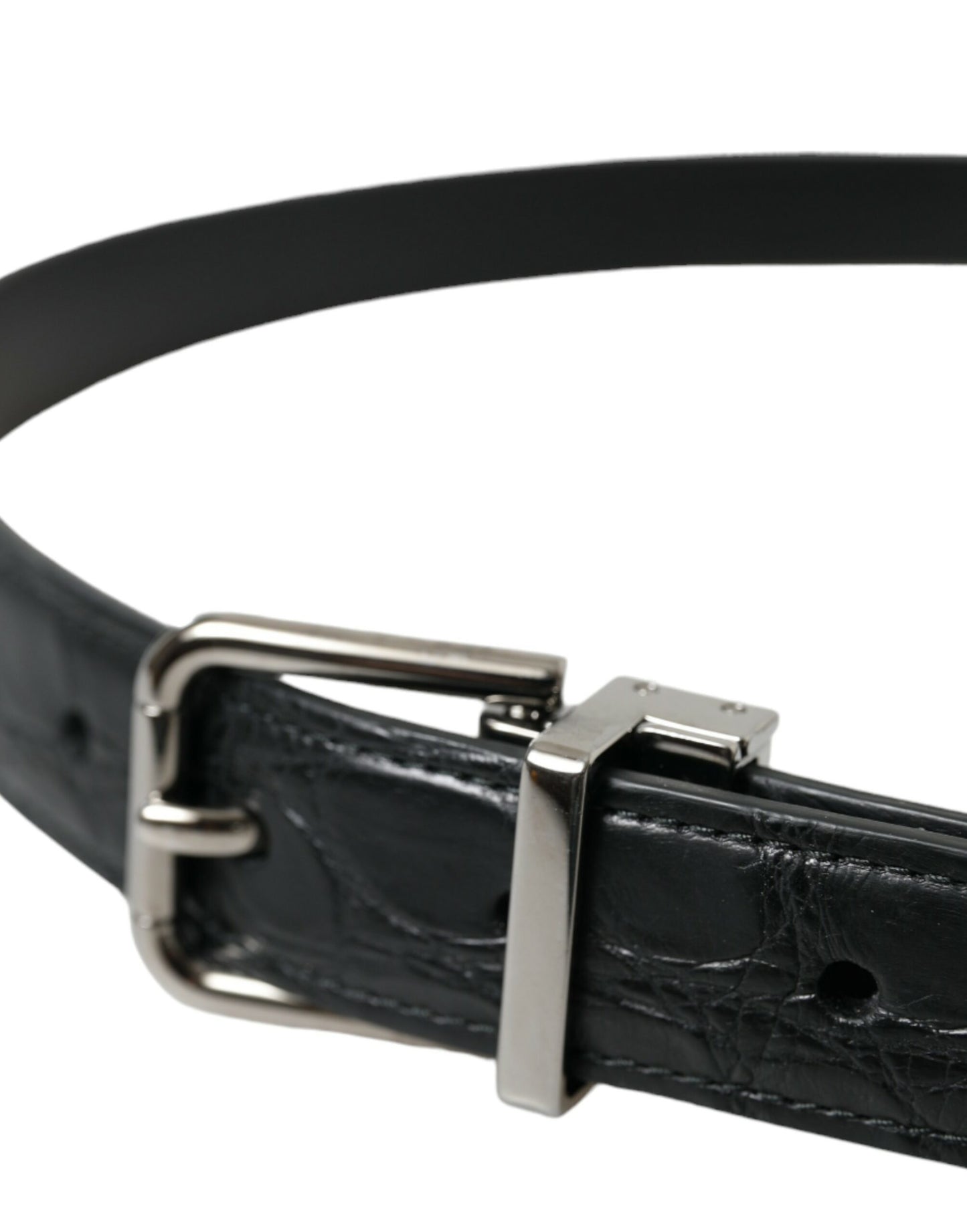 Ceinture élégante en cuir Dolce & Gabbana avec boucle en métal