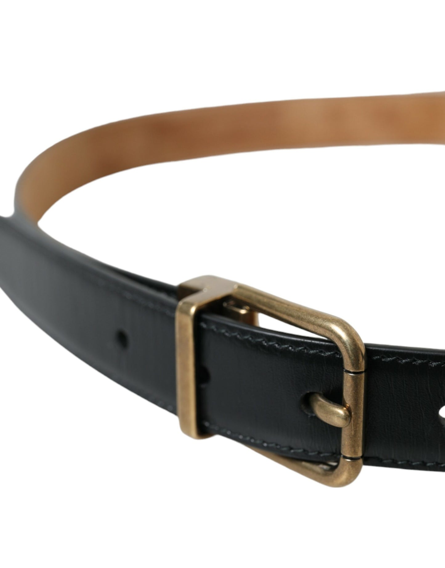 Ceinture élégante en cuir de veau noir Dolce & Gabbana