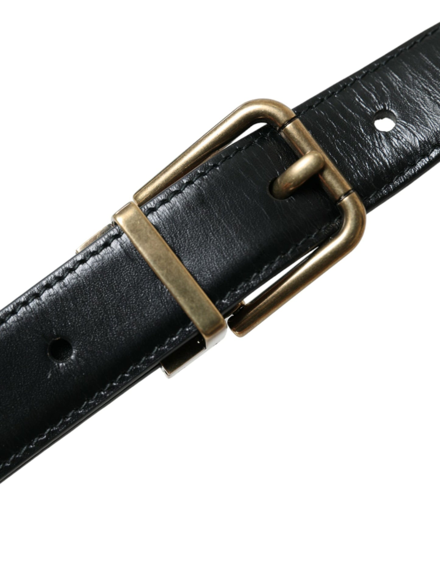 Ceinture élégante en cuir de veau noir Dolce & Gabbana