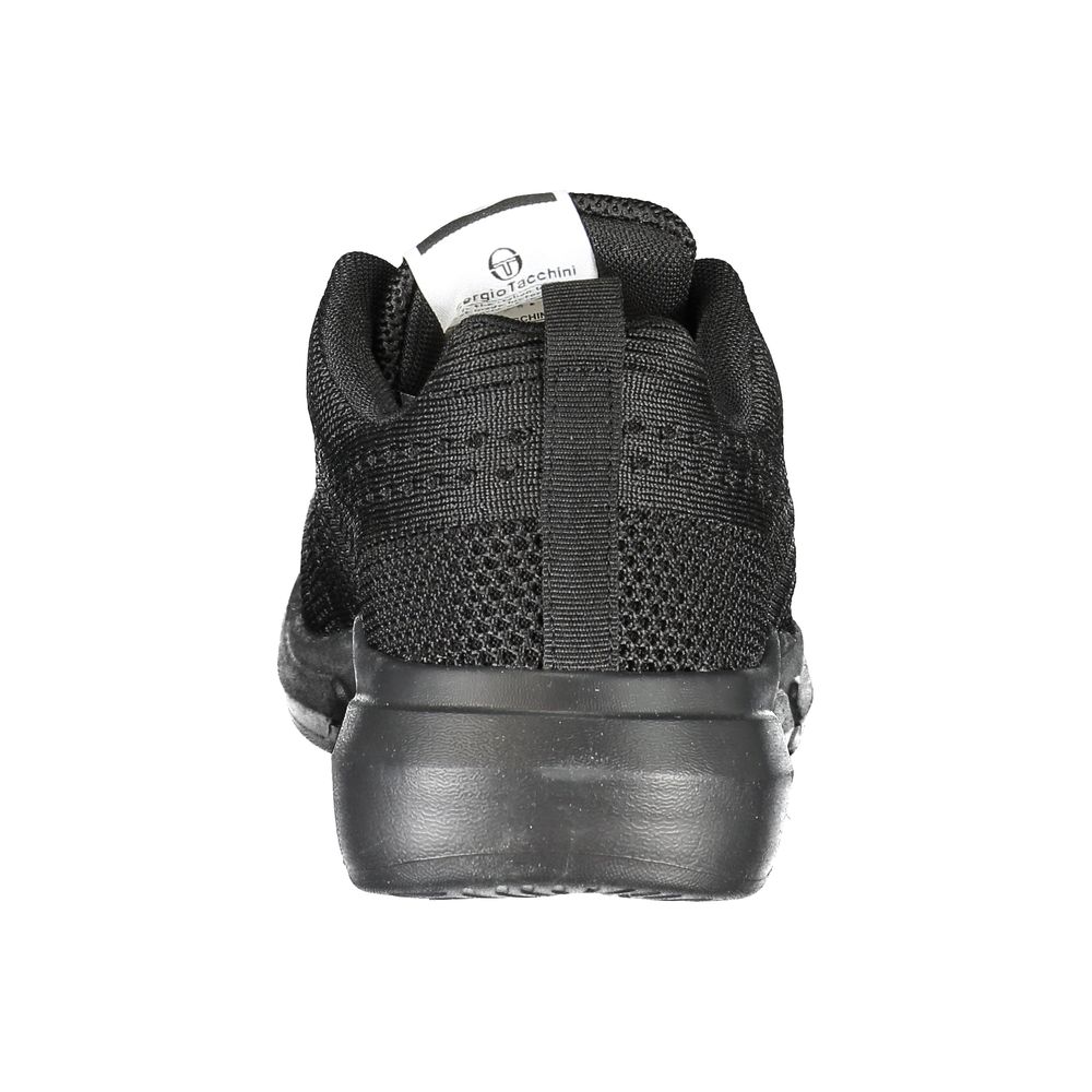 Sergio Tacchini Sleek Black Lace-up Sneakers with Contrast Detailing by Sergio Tacchini