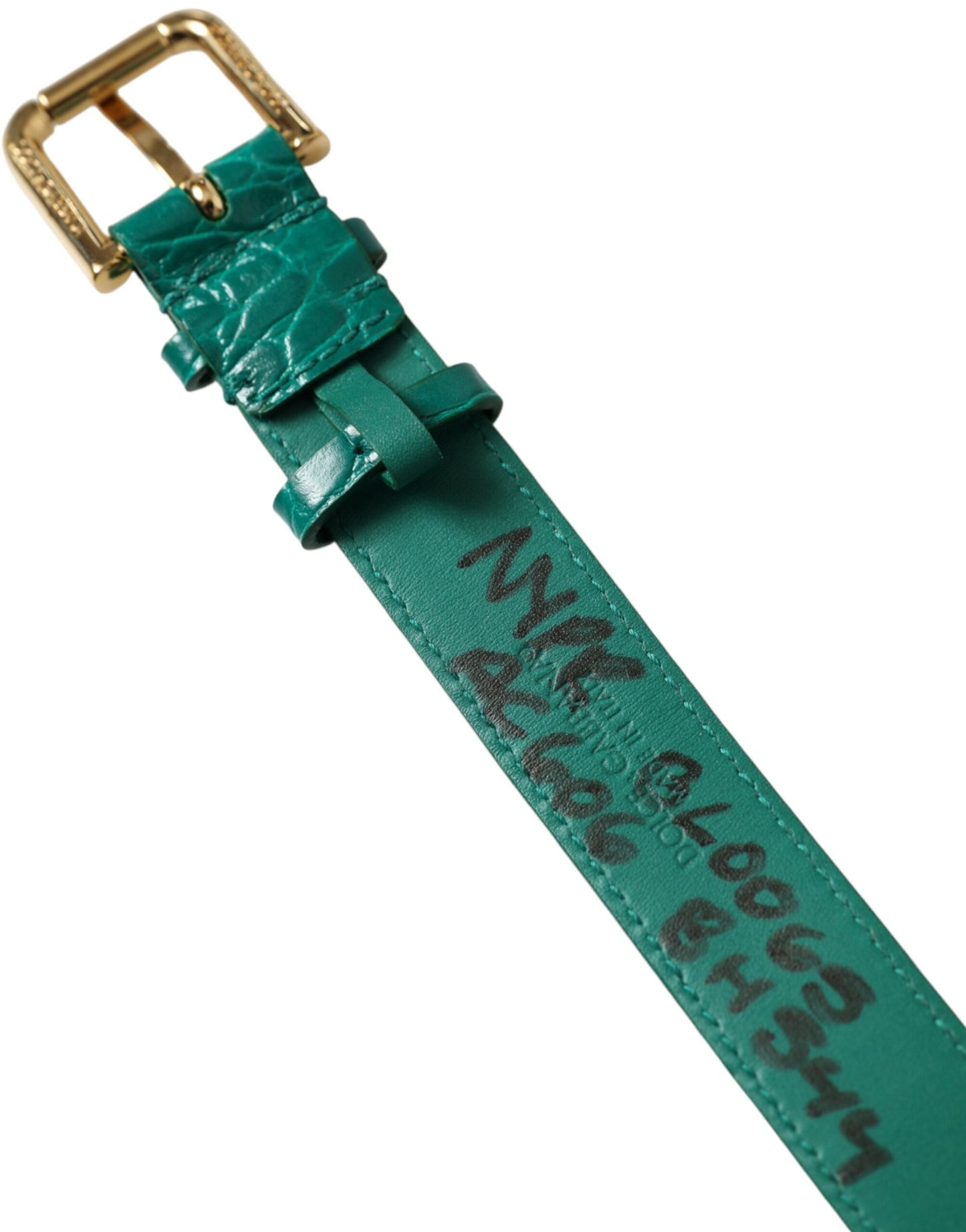 Dolce & Gabbana Élégant tour de cou en cuir vert