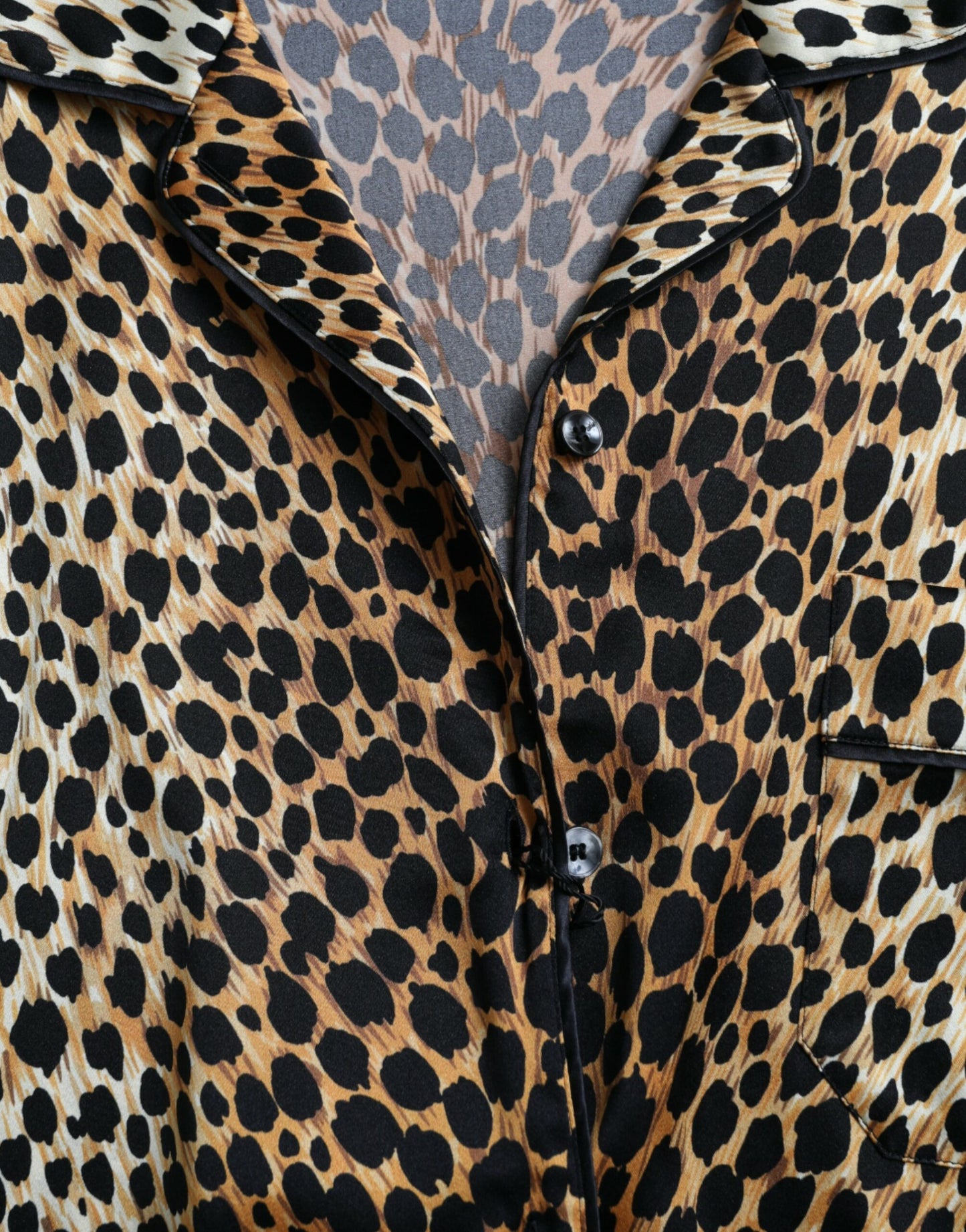 Dolce & Gabbana Brown Leopard Print Long Sleeves Blouse Top by Dolce & Gabbana