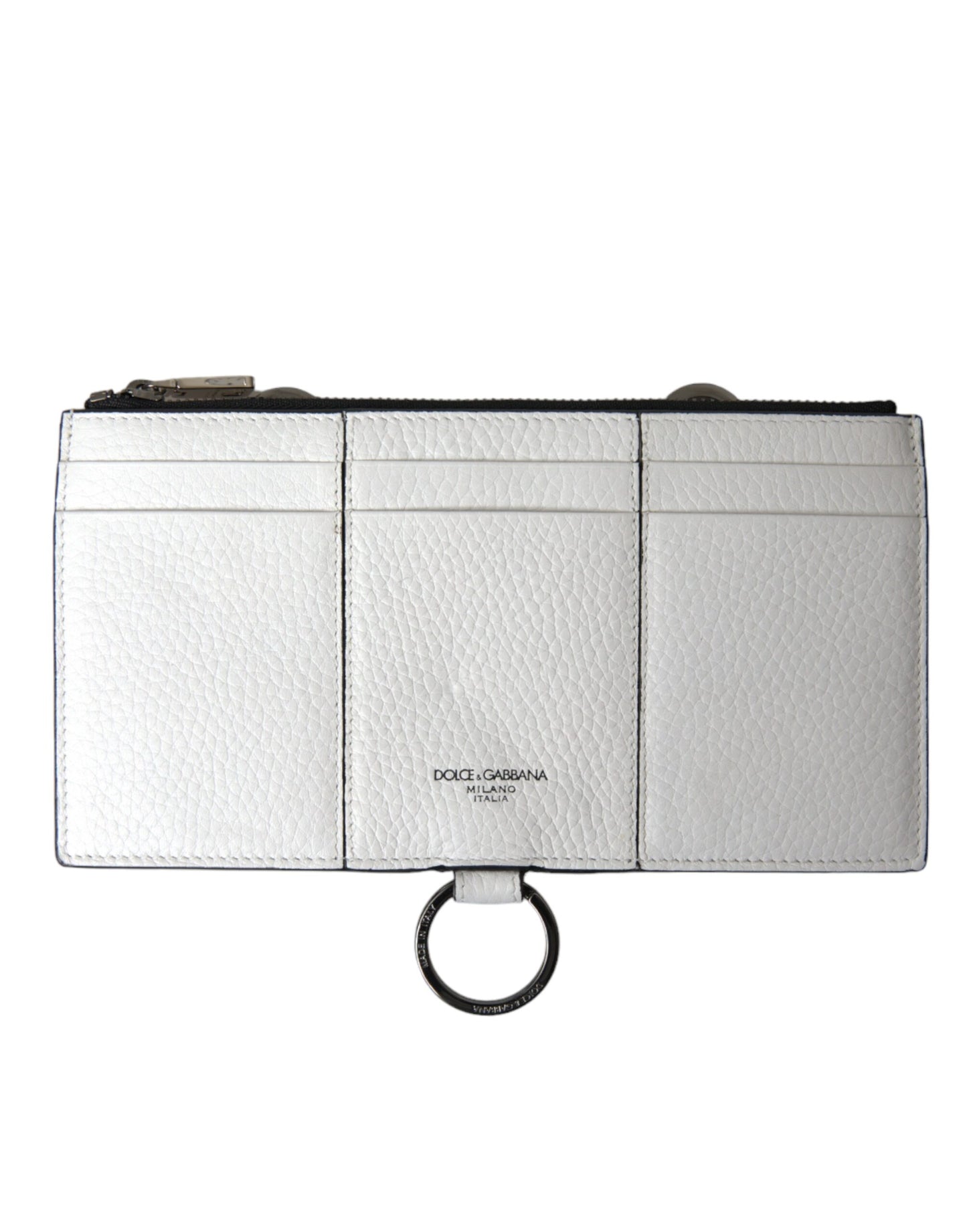 Porte-cartes à bandoulière élégant en cuir blanc Dolce & Gabbana