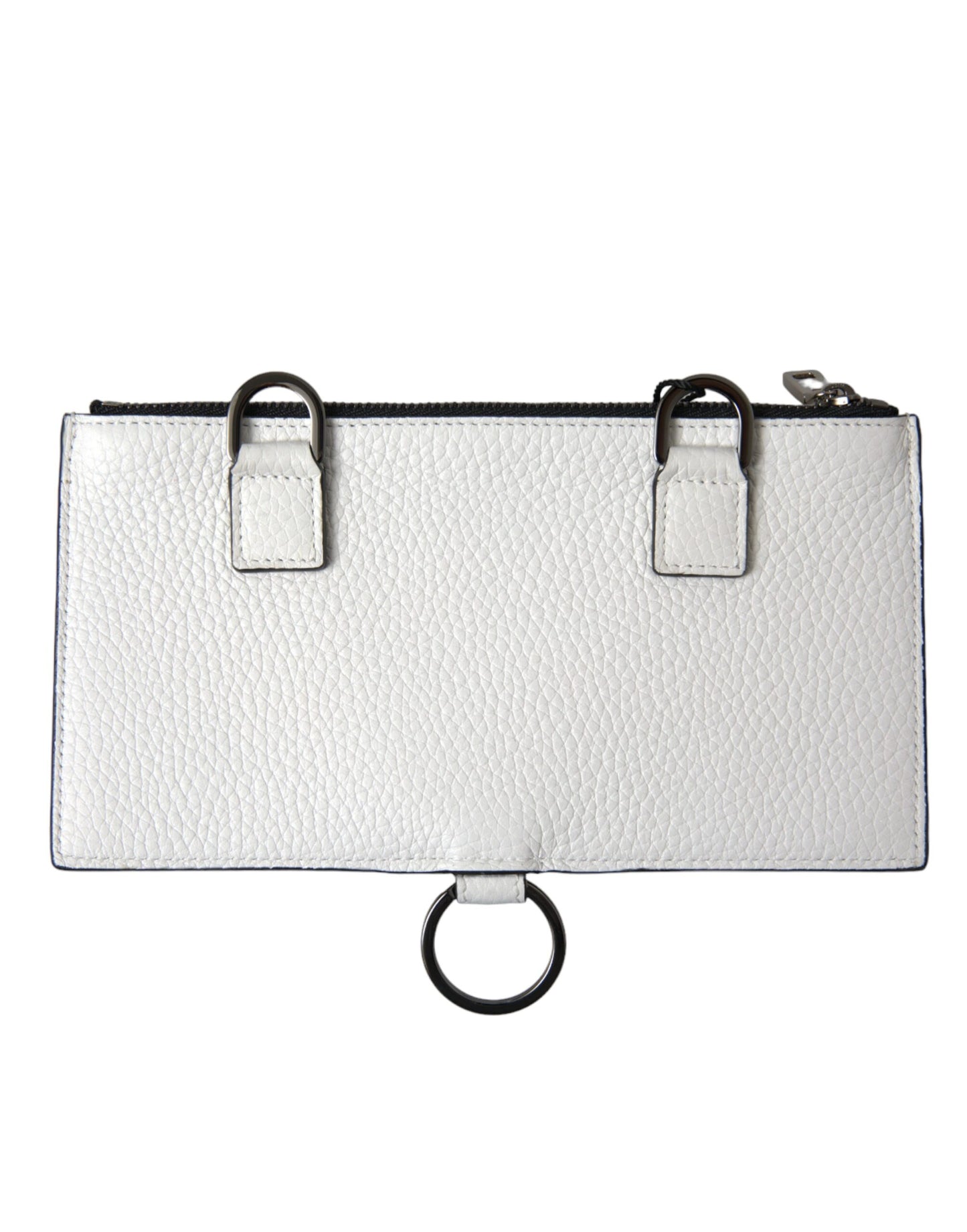 Porte-cartes à bandoulière élégant en cuir blanc Dolce & Gabbana