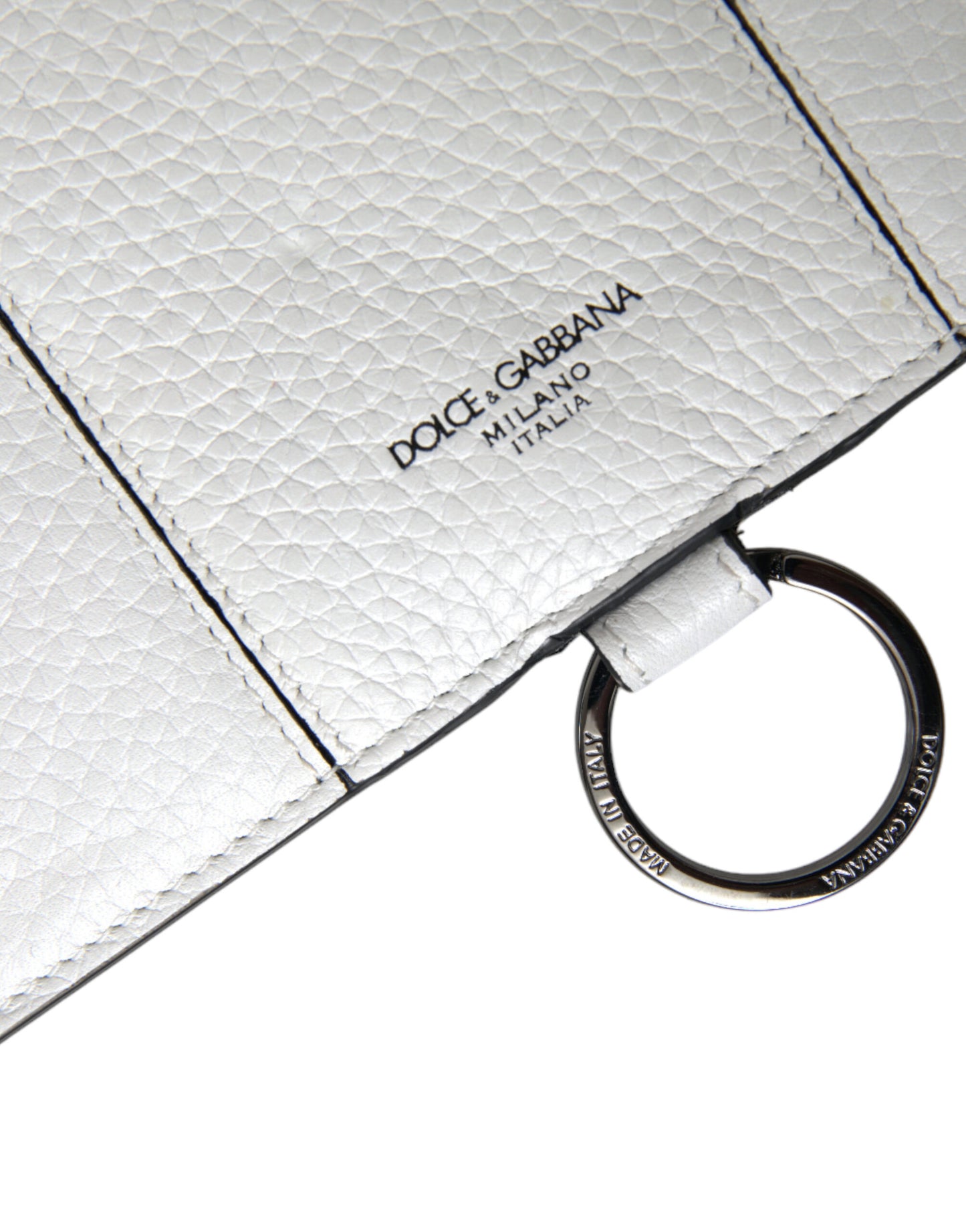 Porte-cartes à bandoulière élégant en cuir blanc Dolce & Gabbana