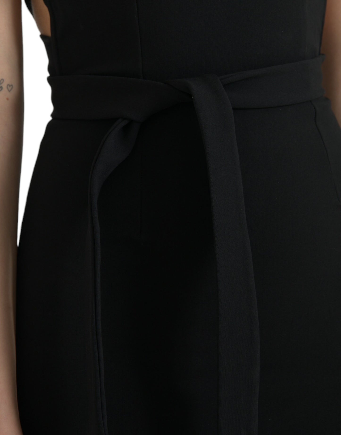 Dolce & Gabbana Black Sheath Halter Sleeveless Midi Dress by Dolce & Gabbana