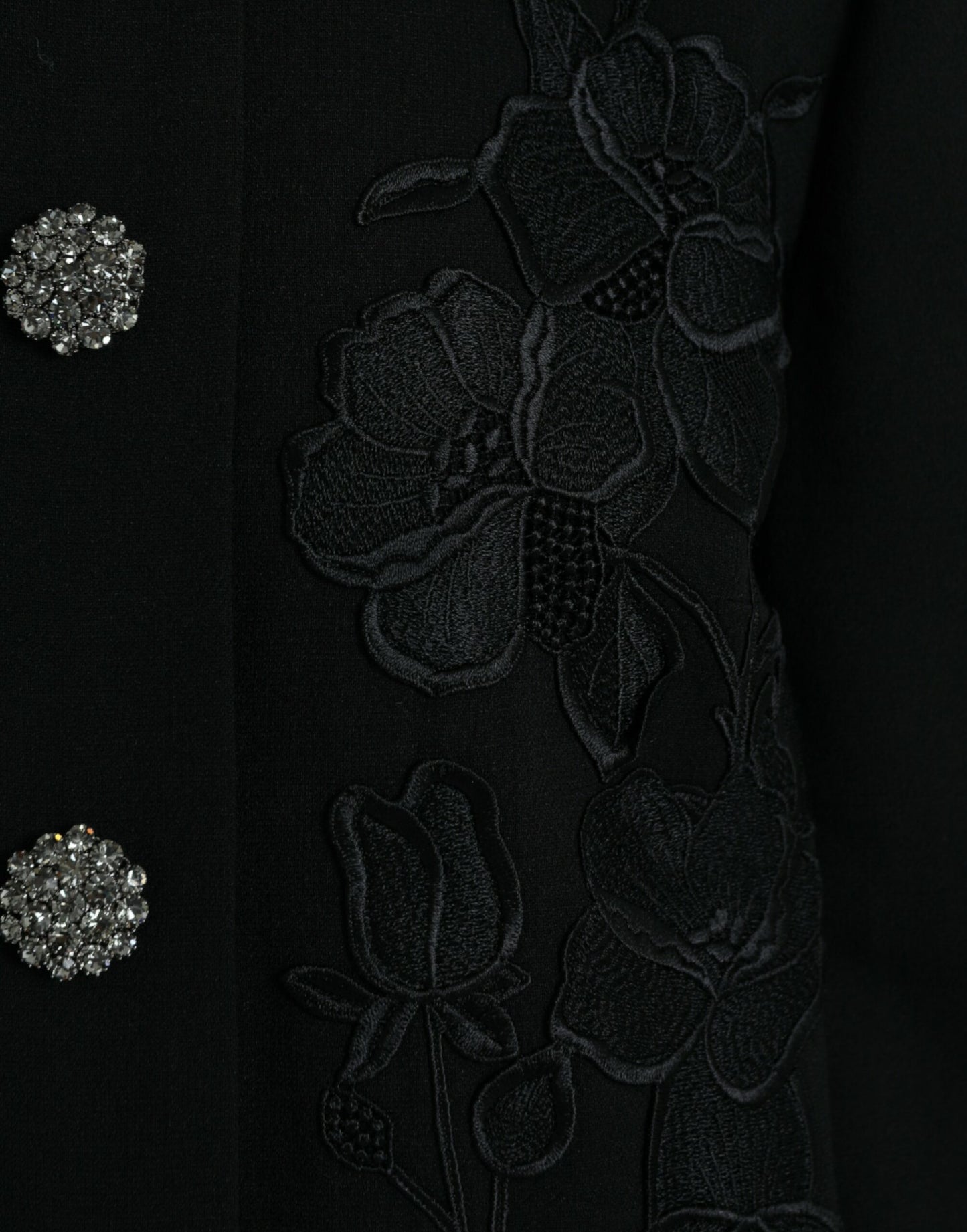 Trench-coat élégant en laine boutonné à fleurs Dolce & Gabbana