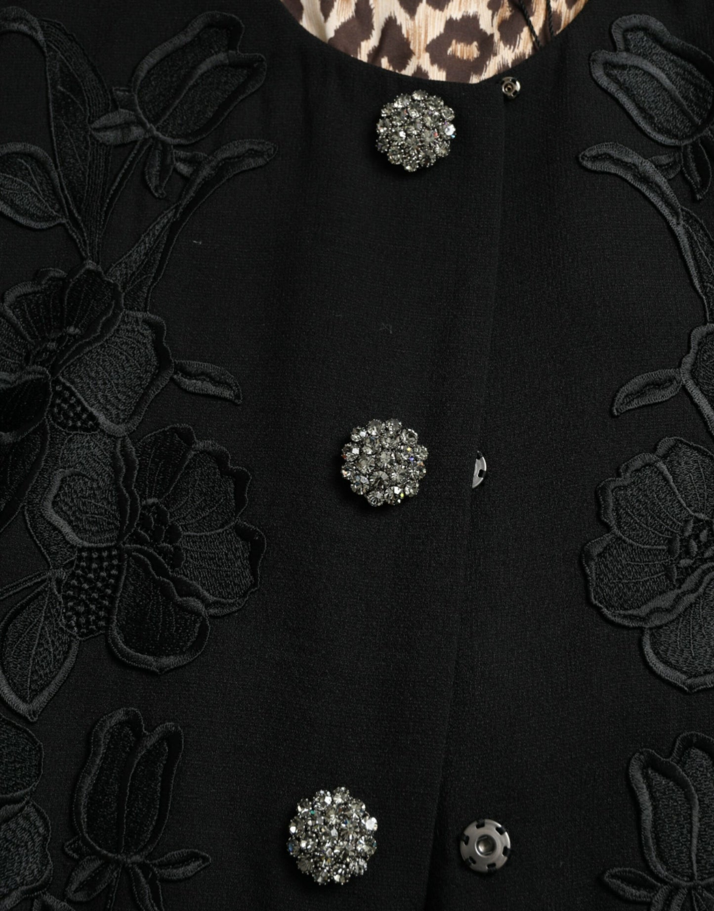 Trench-coat élégant en laine boutonné à fleurs Dolce & Gabbana
