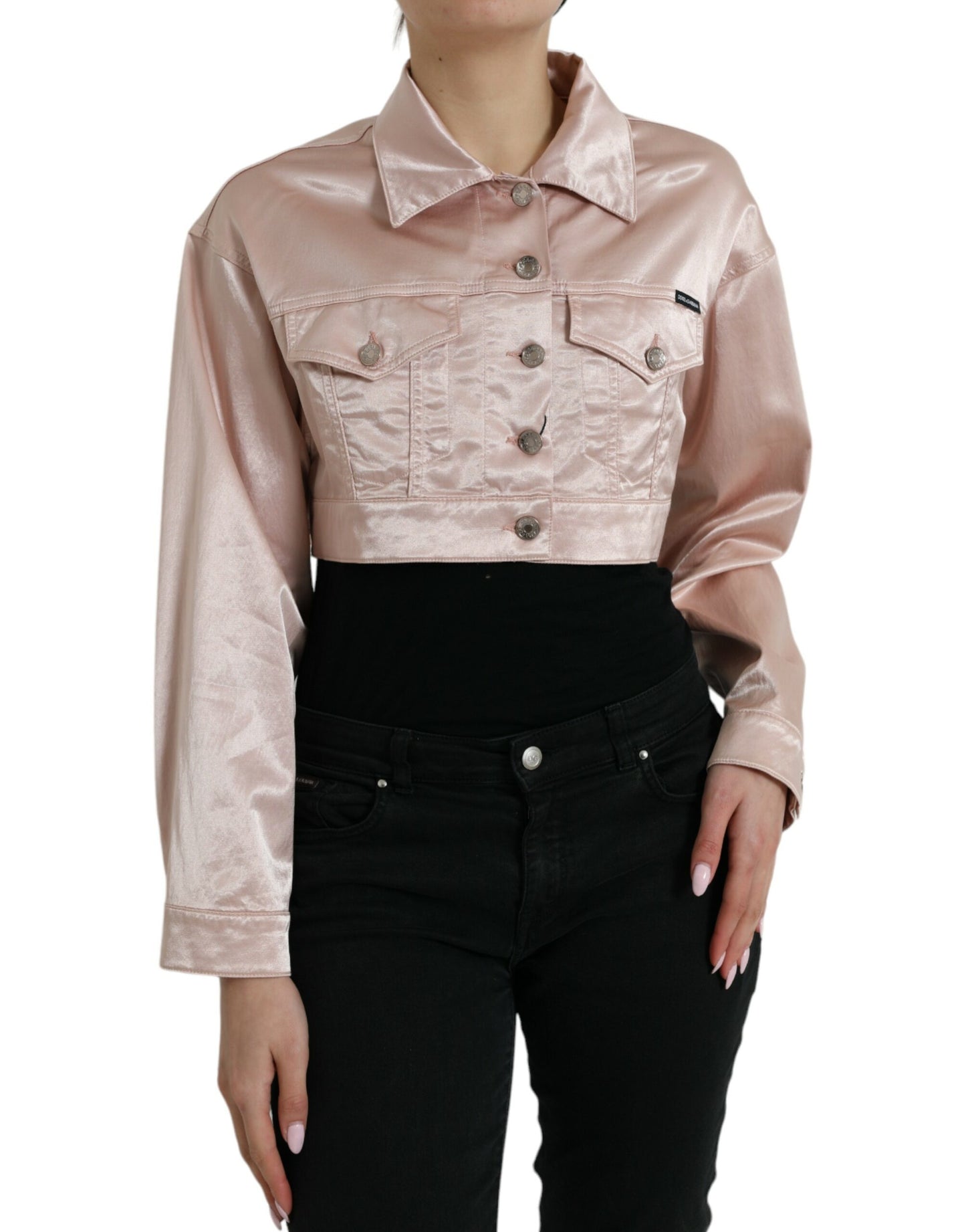 Dolce & Gabbana - Veste courte en jean rose élégante