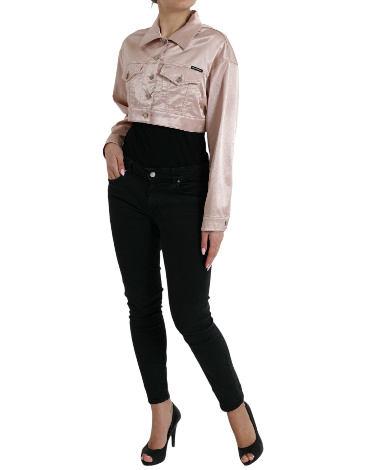Dolce & Gabbana - Veste courte en jean rose élégante