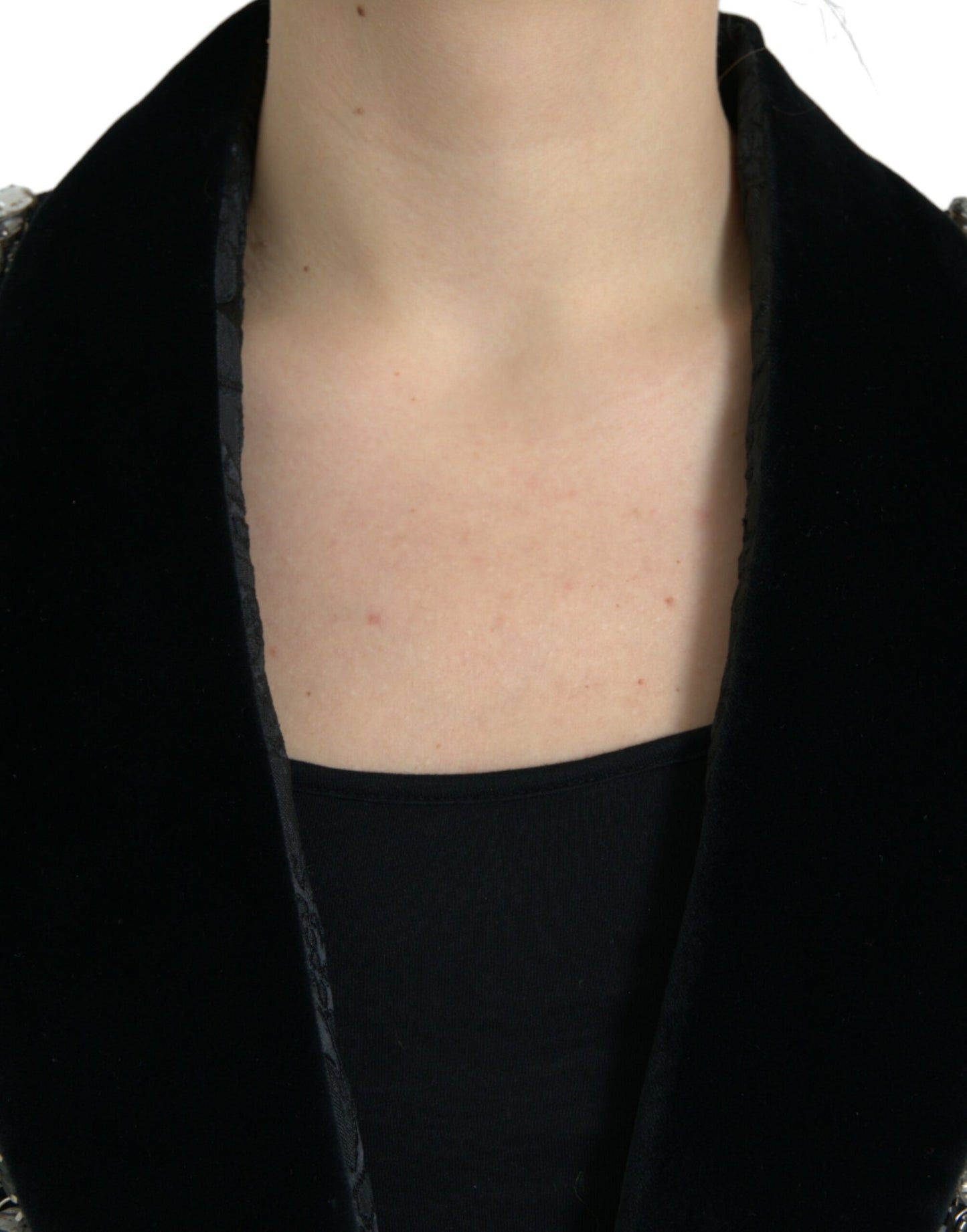 Dolce & Gabbana - Veste pardessus noire élégante ornée