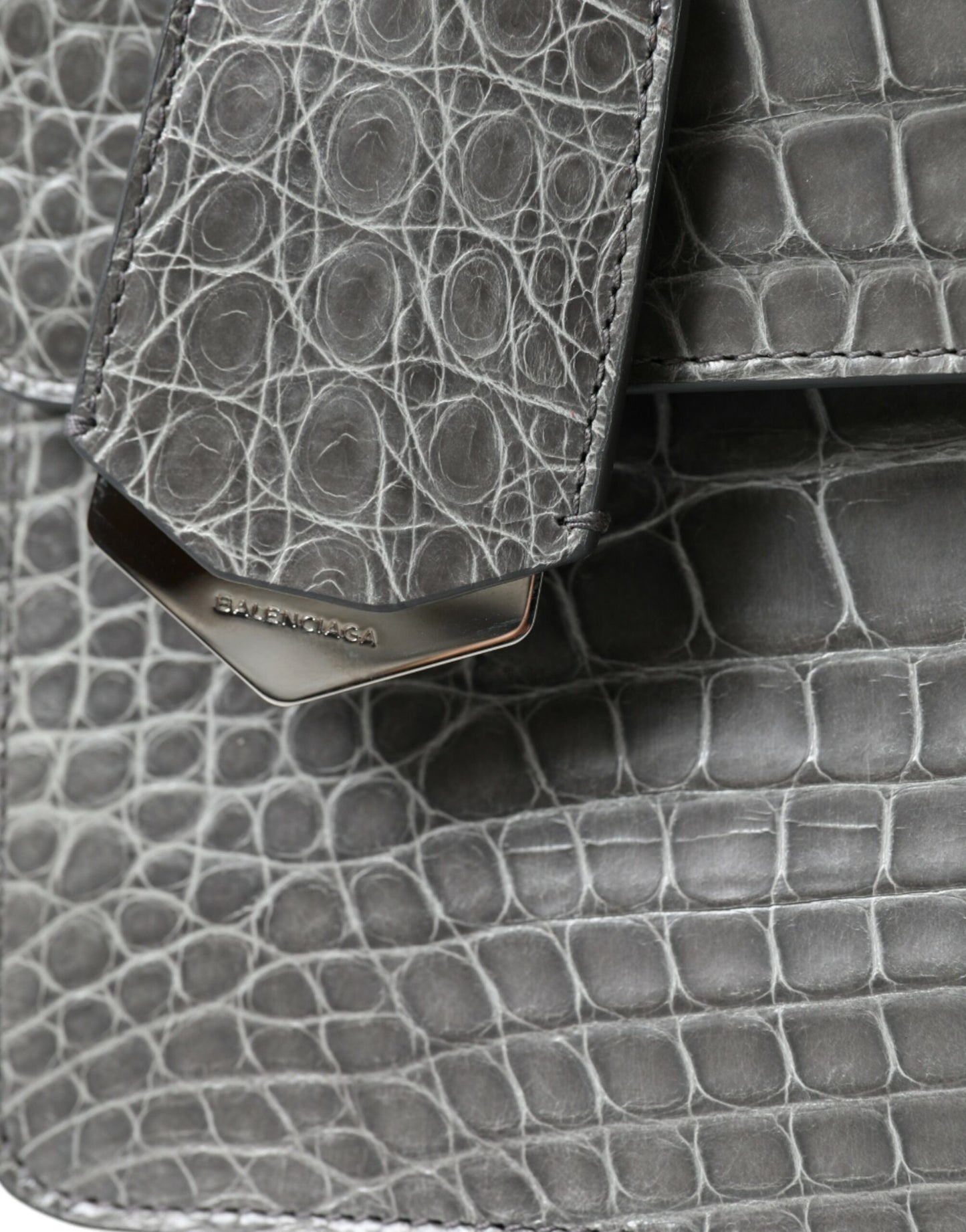 Sac à bandoulière moyen en cuir d'alligator Balenciaga