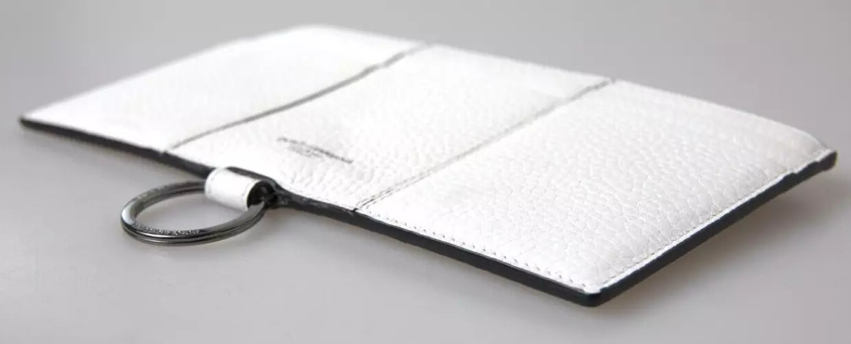 Porte-cartes à bandoulière élégant en cuir blanc Dolce & Gabbana