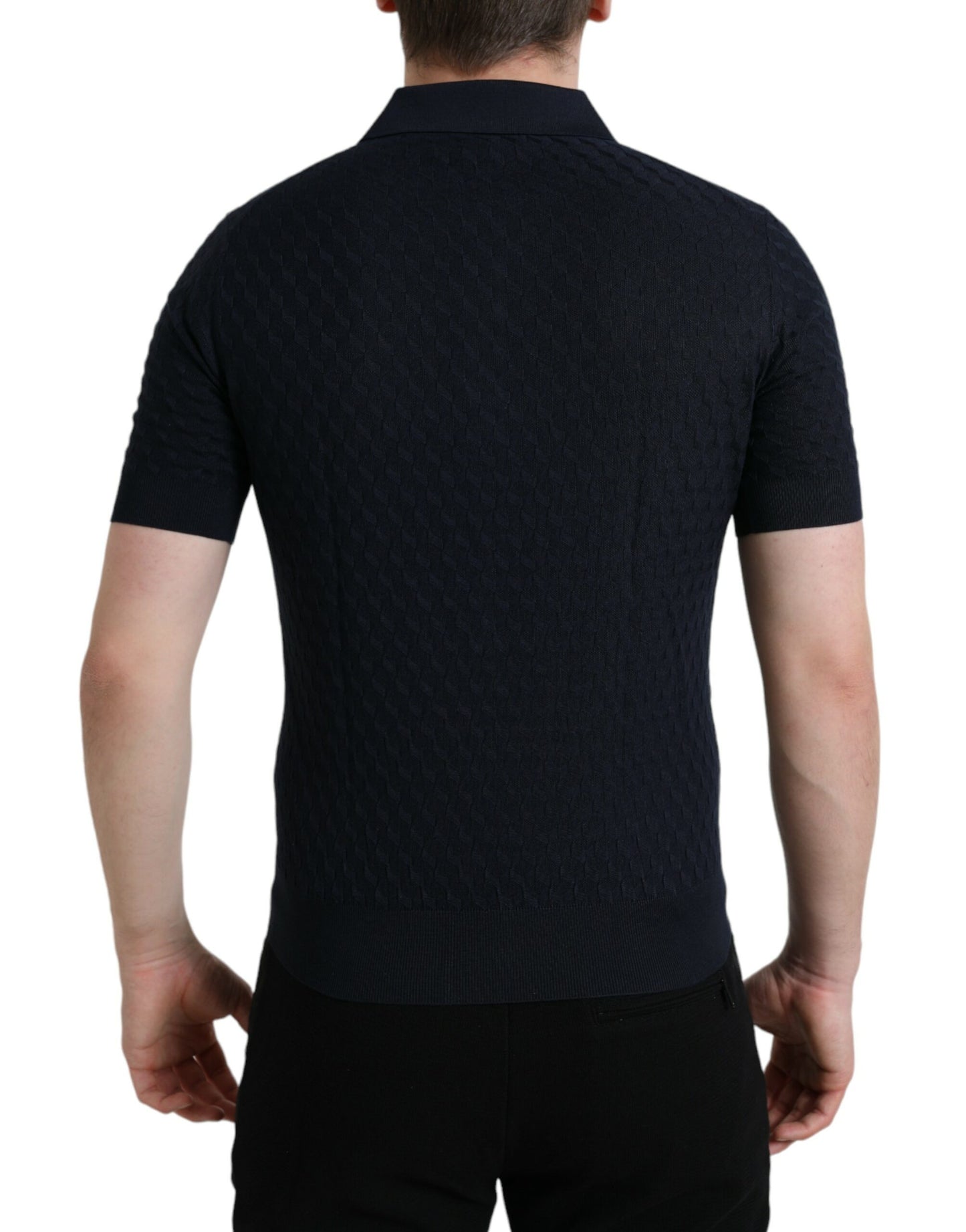 Dolce & Gabbana Dark Blue Collared Short Sleeve Polo T-shirt by Dolce & Gabbana