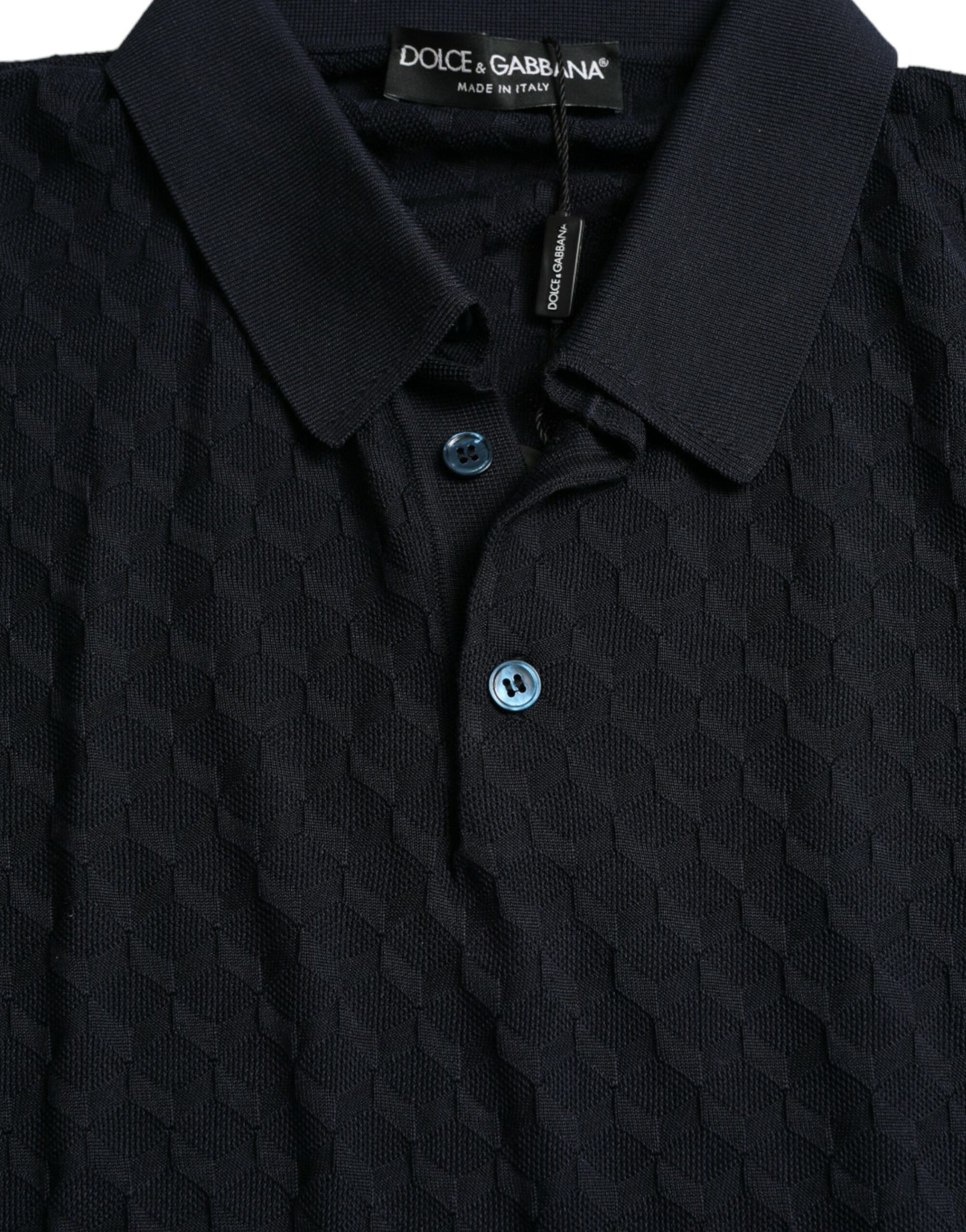 Dolce & Gabbana Dark Blue Collared Short Sleeve Polo T-shirt by Dolce & Gabbana