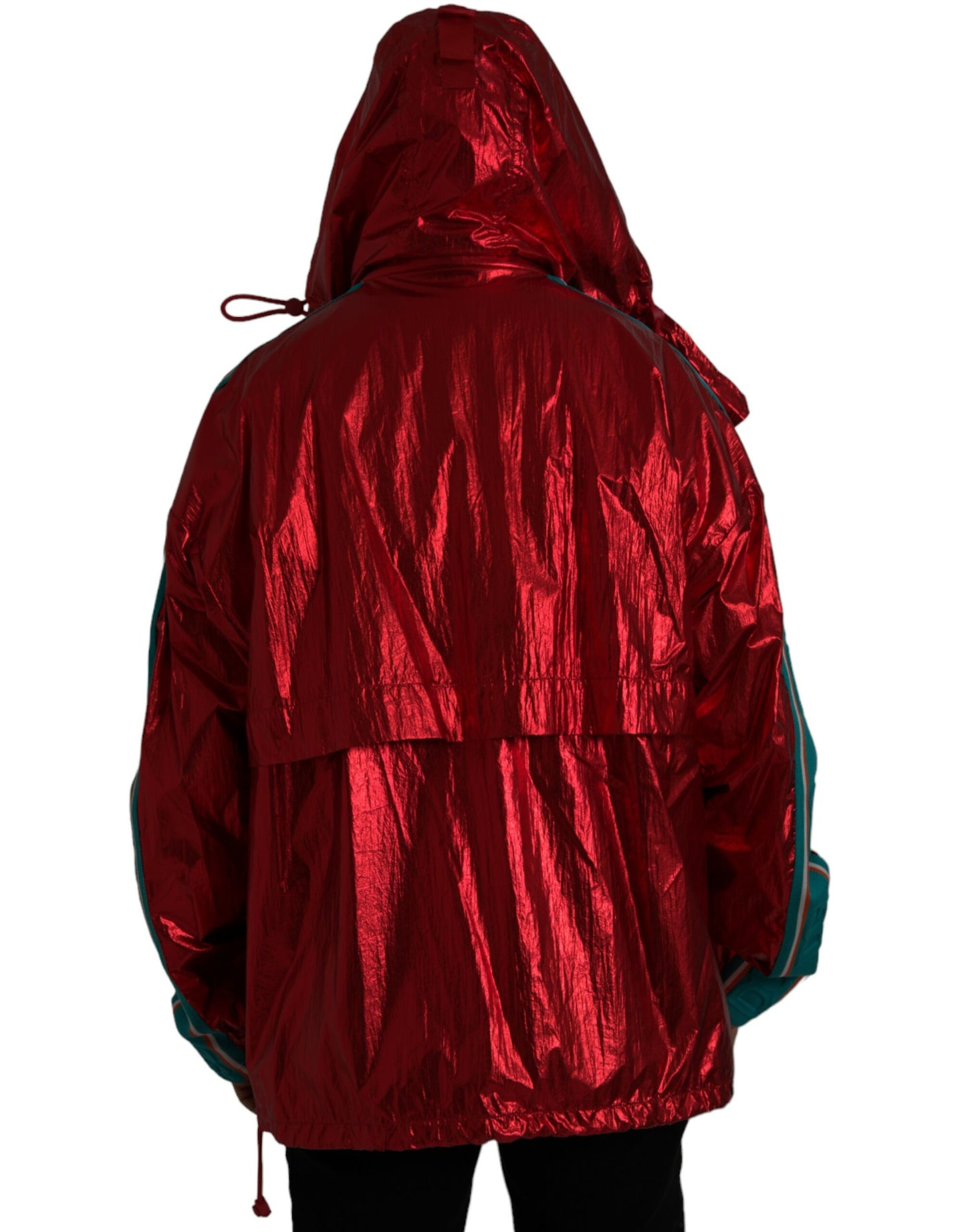 Veste sweat-shirt à capuche en nylon rouge Dolce & Gabbana