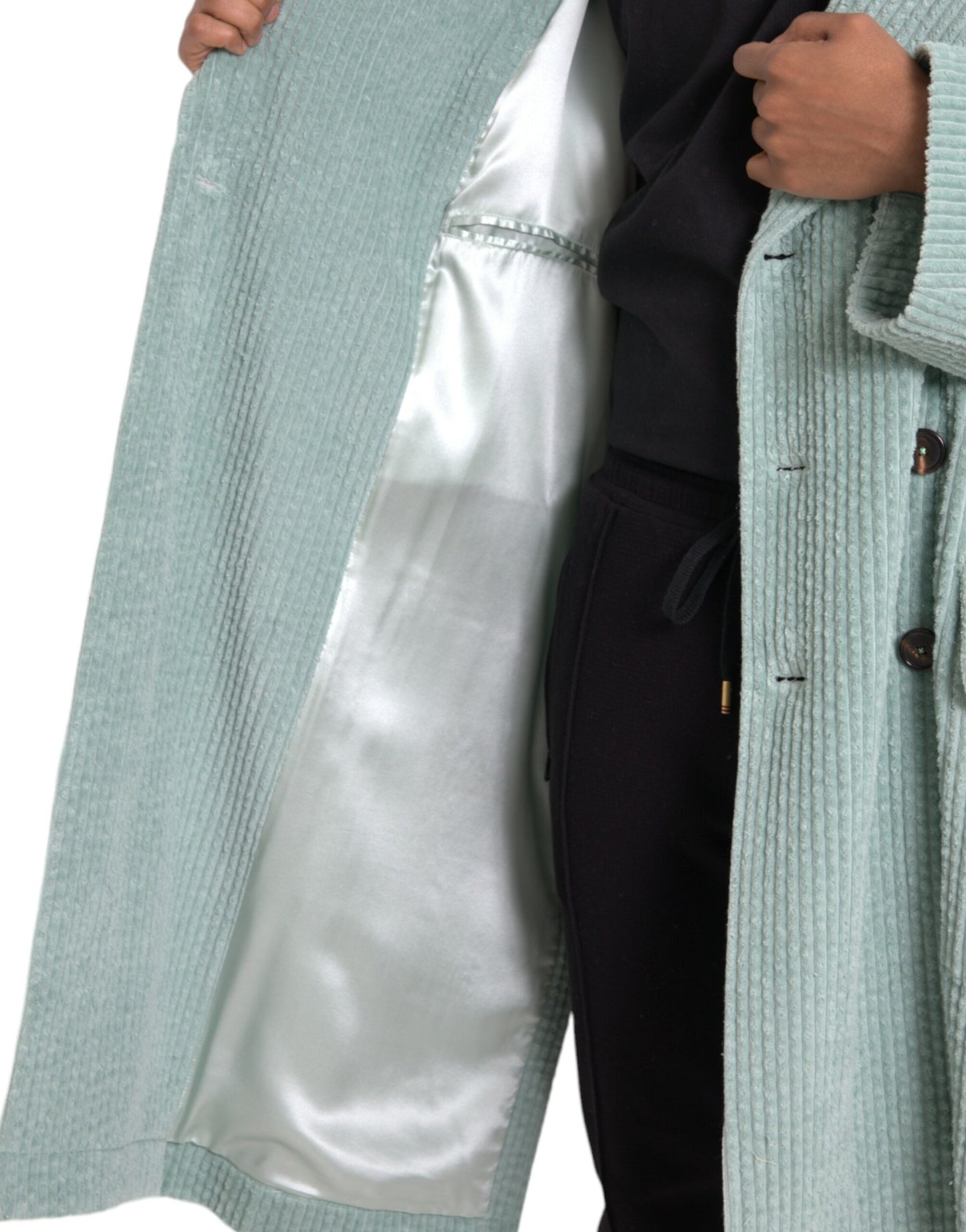 Veste croisée en velours côtelé bleu Dolce & Gabbana