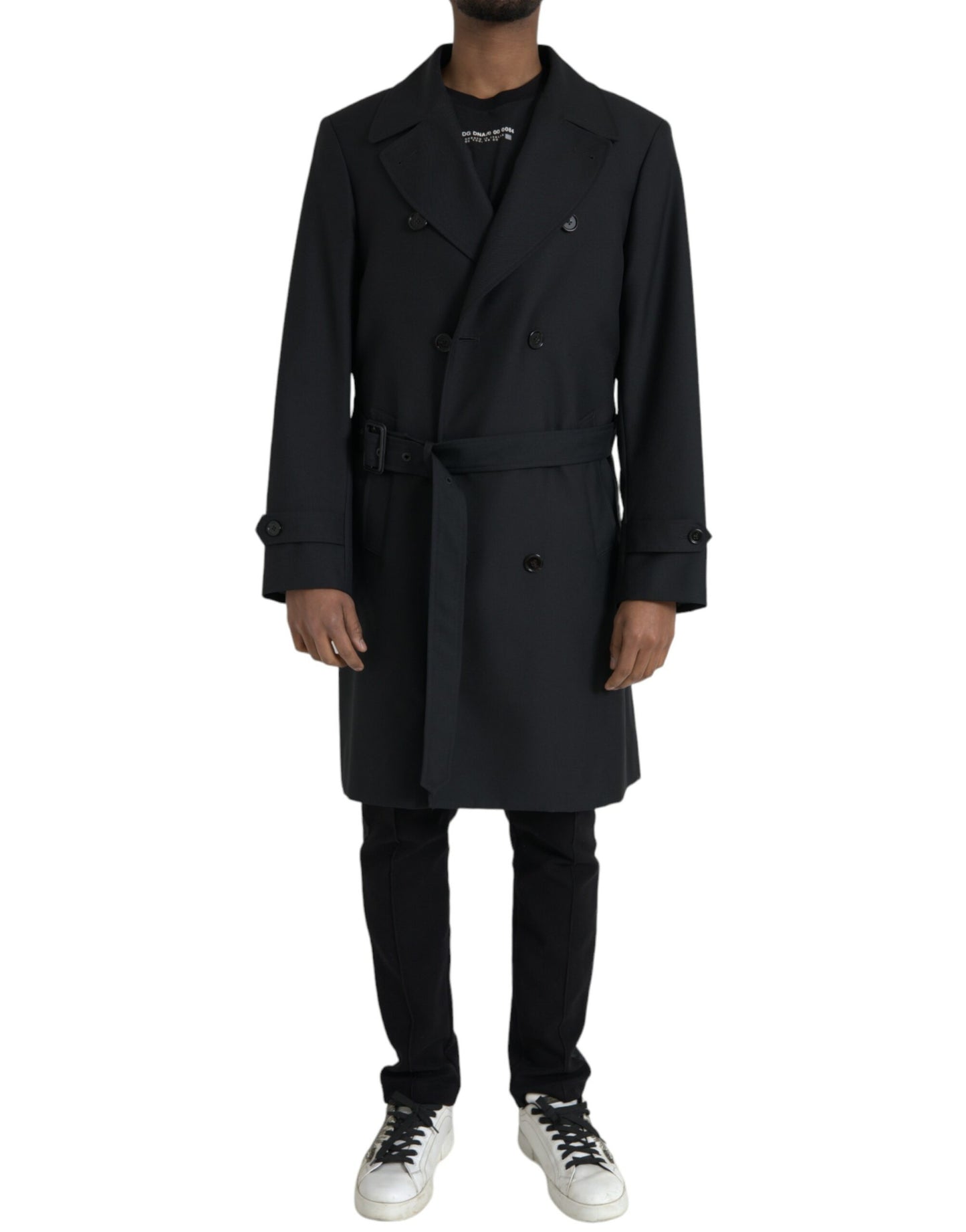 Trench-coat croisé noir Dolce & Gabbana
