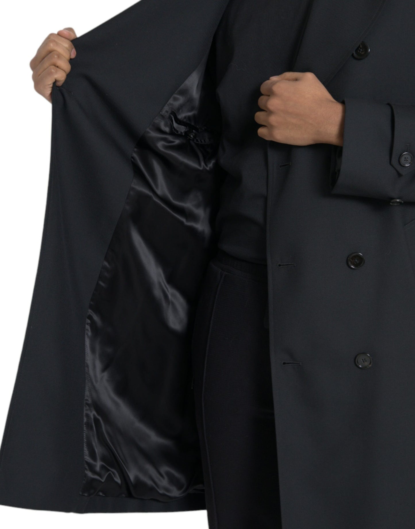 Trench-coat croisé noir Dolce & Gabbana