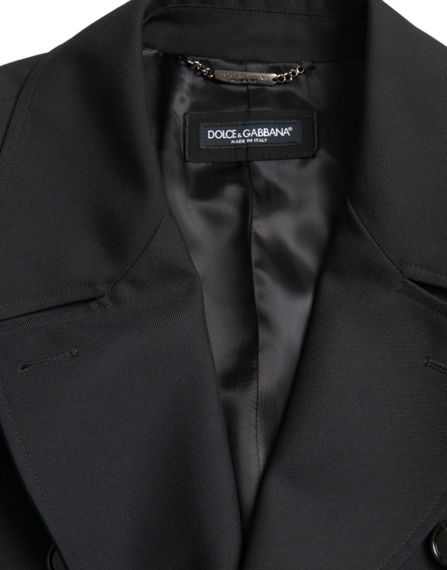 Trench-coat croisé noir Dolce & Gabbana